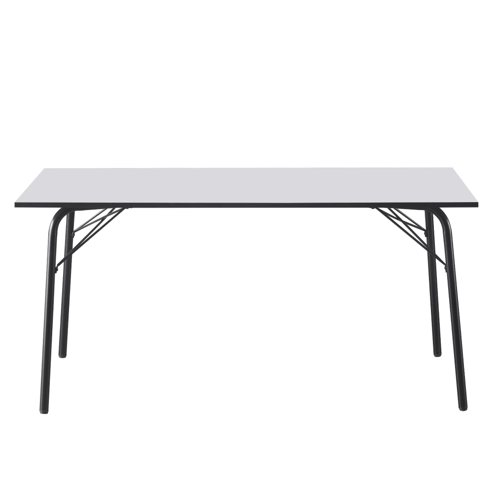 Masa dining, alba / neagra, 160x80x75 cm, NALAK TIP 3 — imaginea 3