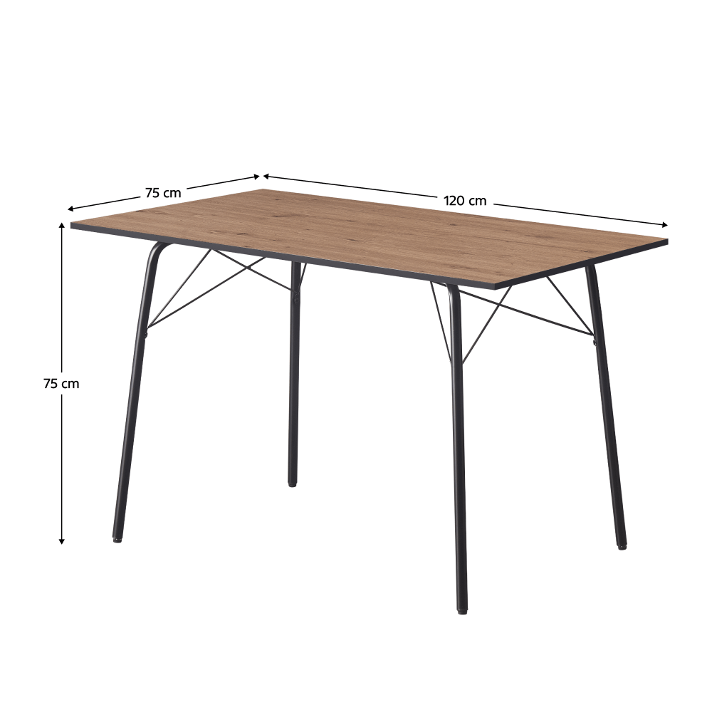 Masa dining, stejar artisan / neagra, 120x75x75 cm, NALAK TIP 2 — imaginea 7