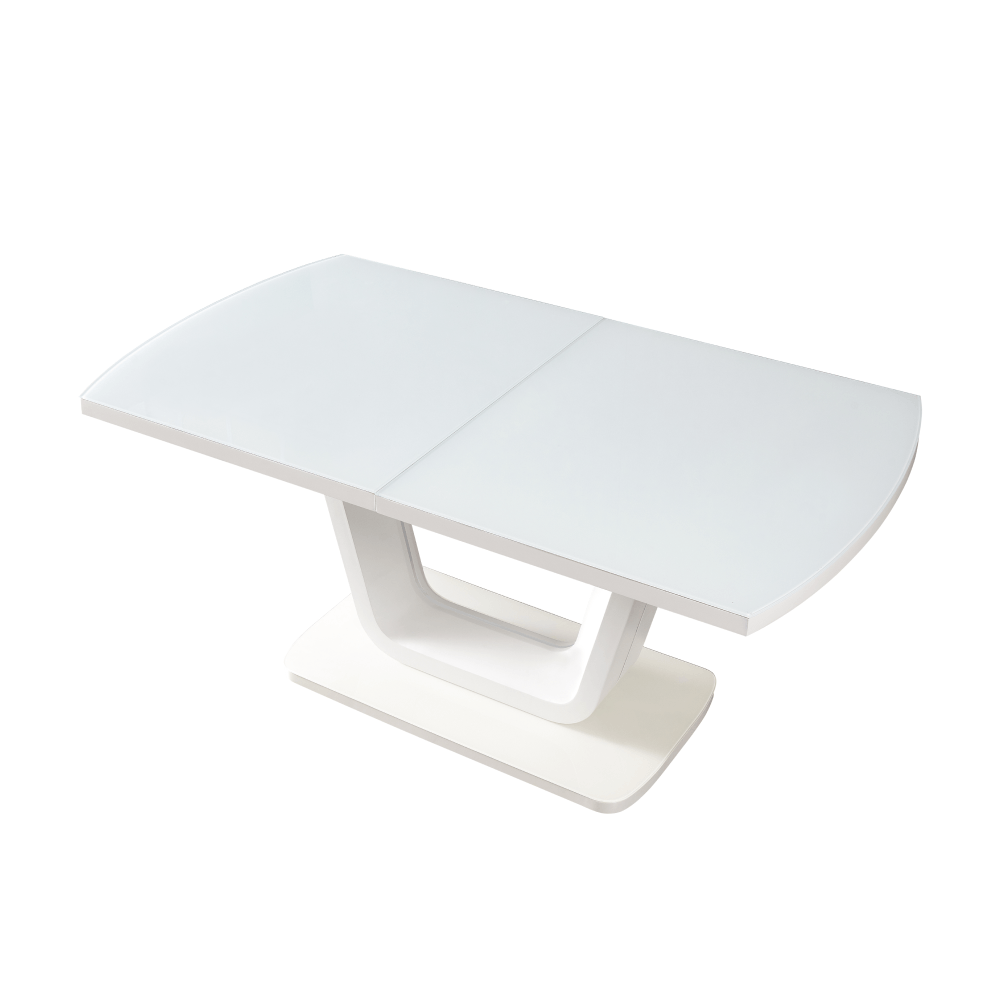 Masa dining extensibila, alb lucios, 160-200x90 cm, OLAV — imaginea 6
