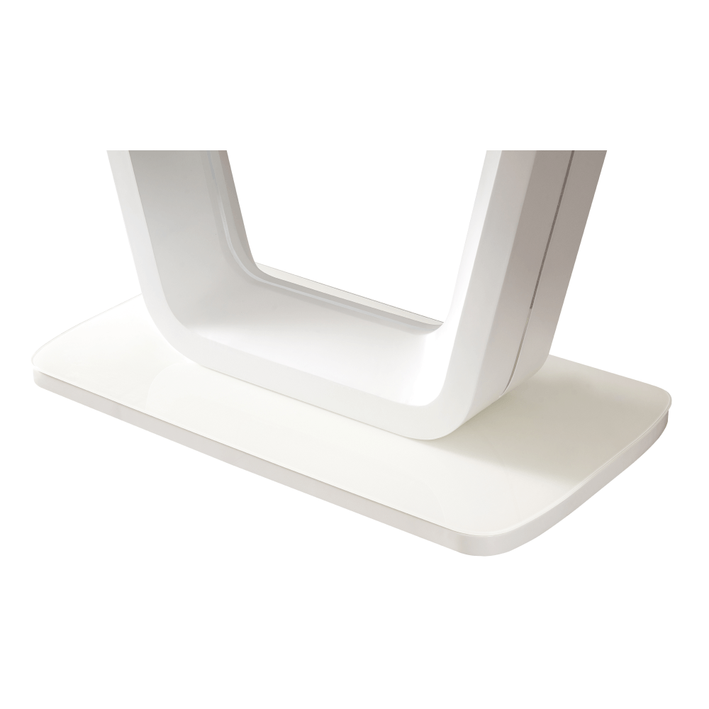 Masa dining extensibila, alb lucios, 160-200x90 cm, OLAV — imaginea 9