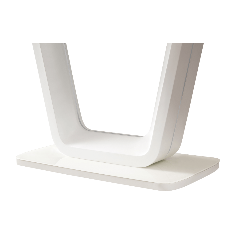 Masa dining extensibila, alb lucios, 160-200x90 cm, OLAV — imaginea 10