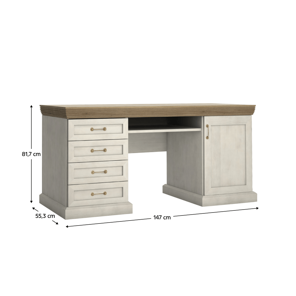 Masa PC, pin nordic / stejar salbatic, ROYAL B1. — imaginea 2