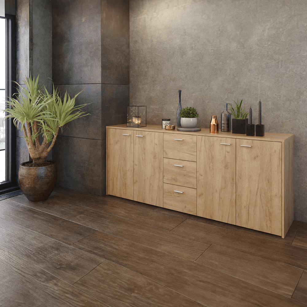 Comoda combinata, stejar artisan, HUGOS 180 — imaginea 3