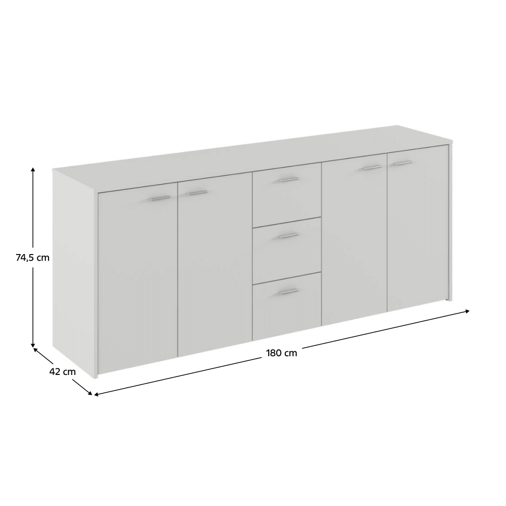 Comoda combinata, alba, HUGOS 180 — imaginea 5
