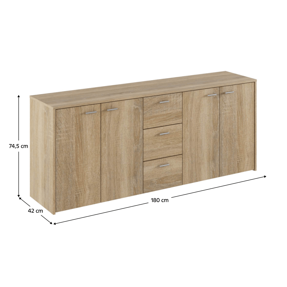 Comoda combinata, stejar sonoma, HUGOS 180 — imaginea 5