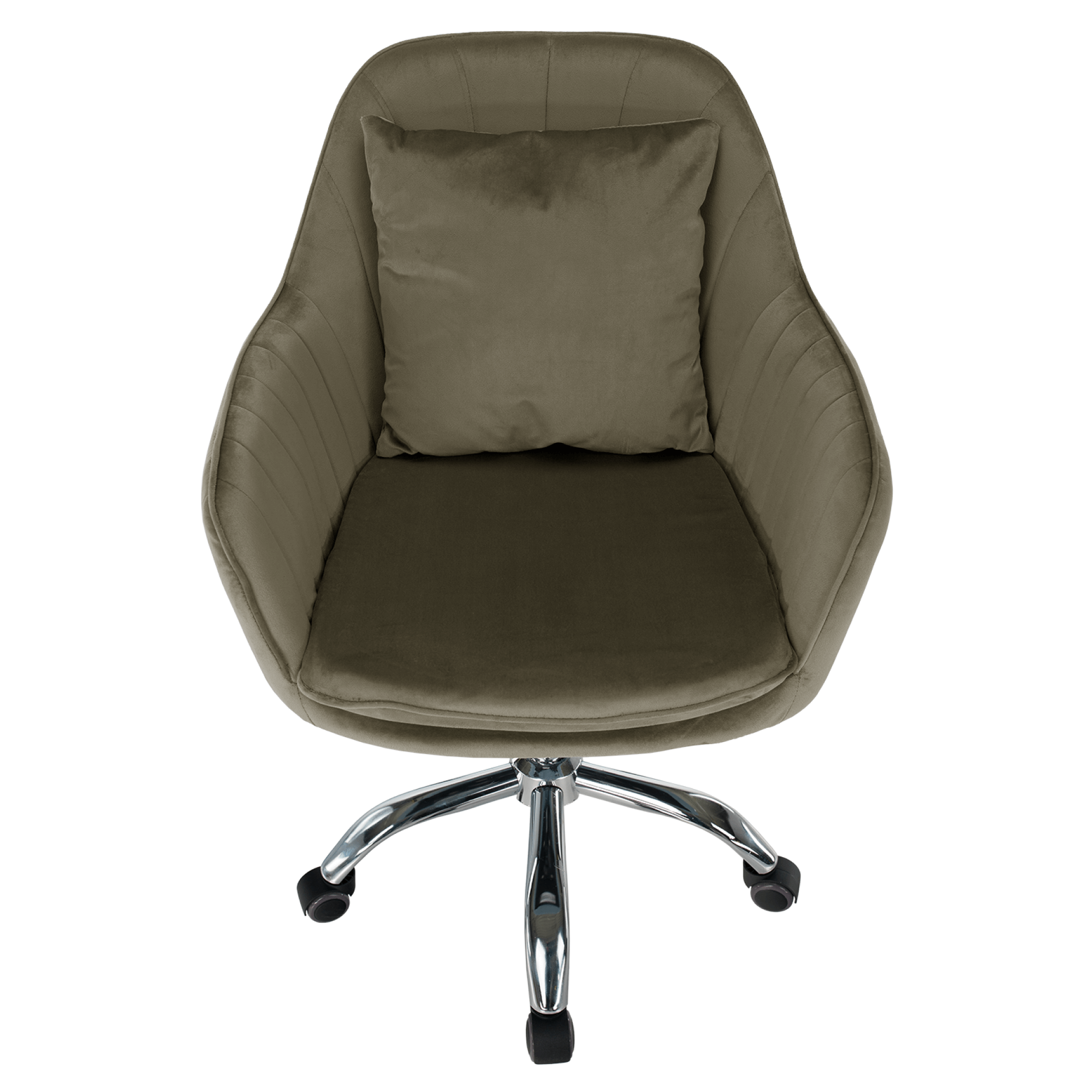 Scaun de birou, gri-maro Taupe tesatura Velvet/crom, KLIAN — imaginea 2