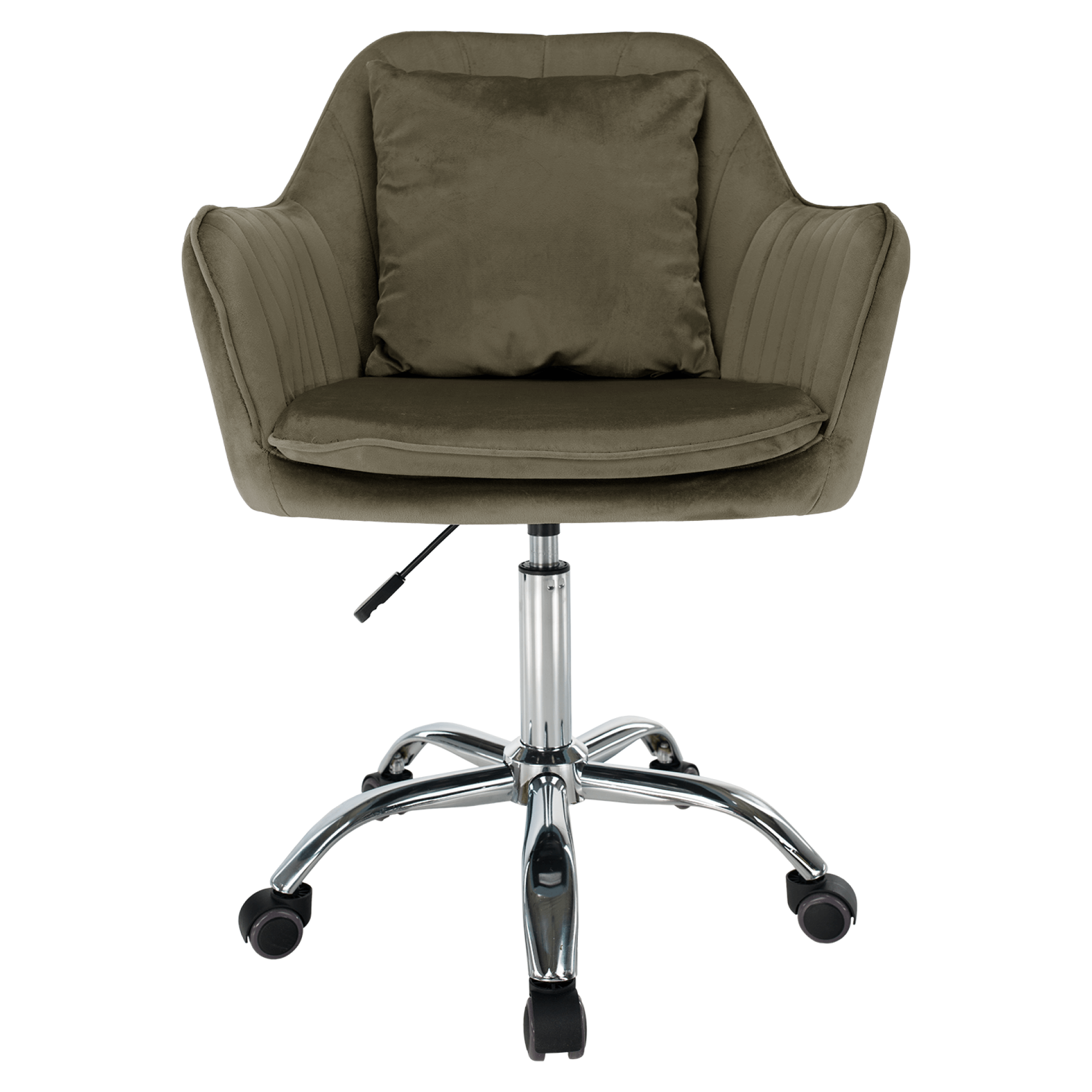 Scaun de birou, gri-maro Taupe tesatura Velvet/crom, KLIAN — imaginea 3