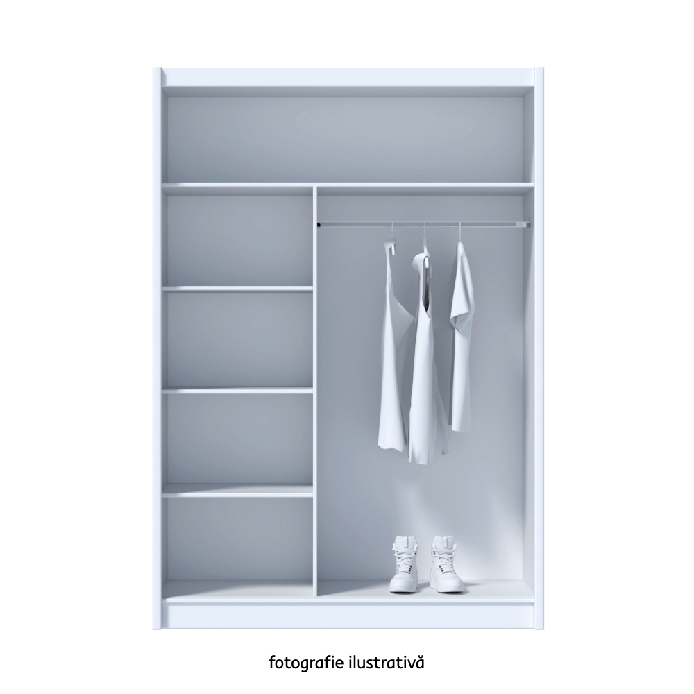 Dulap cu usi glisante, negru / stejar craft, 150x215 cm, LADDER — imaginea 2