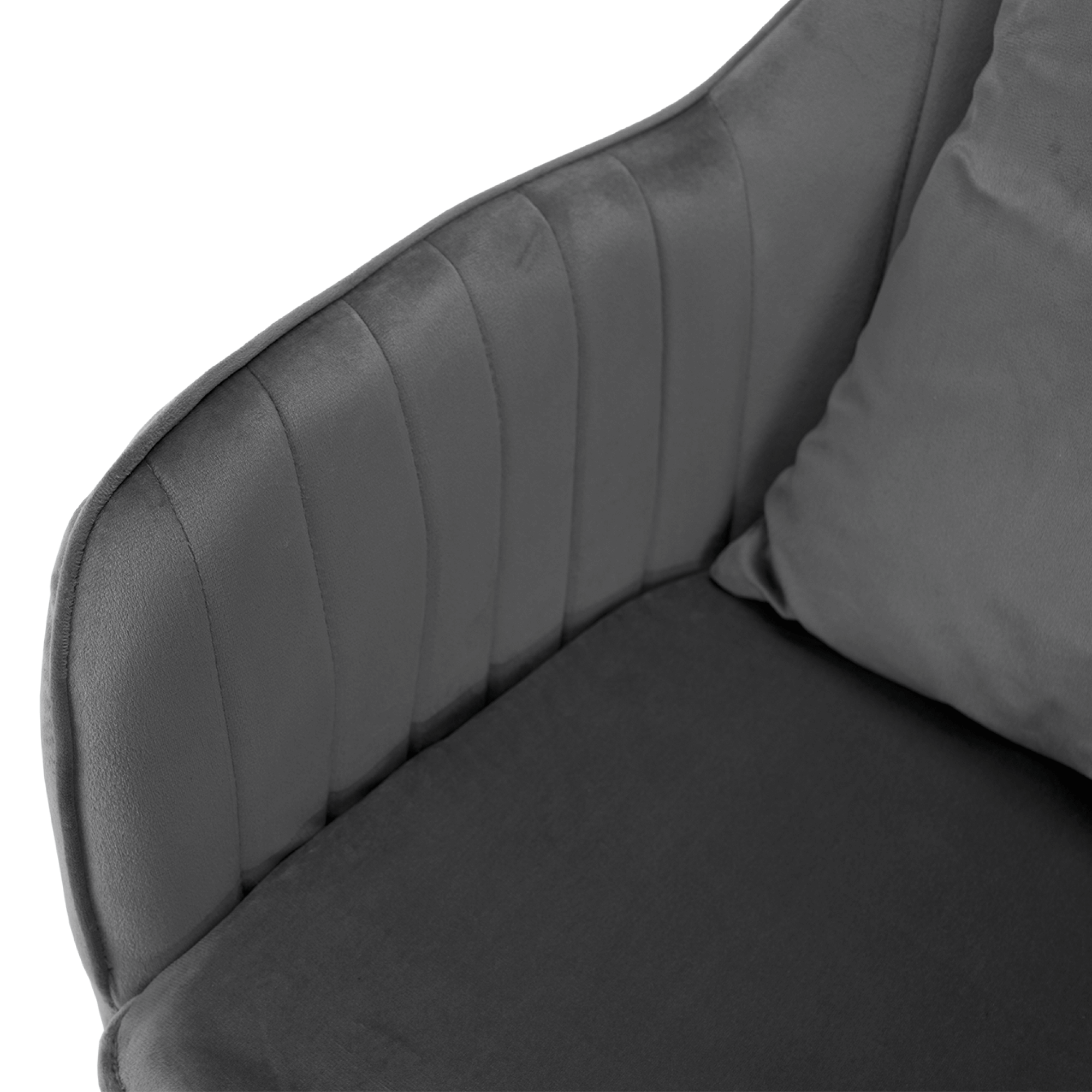Scaun de birou, tesatura gri Velvet/crom, KLIAN — imaginea 5