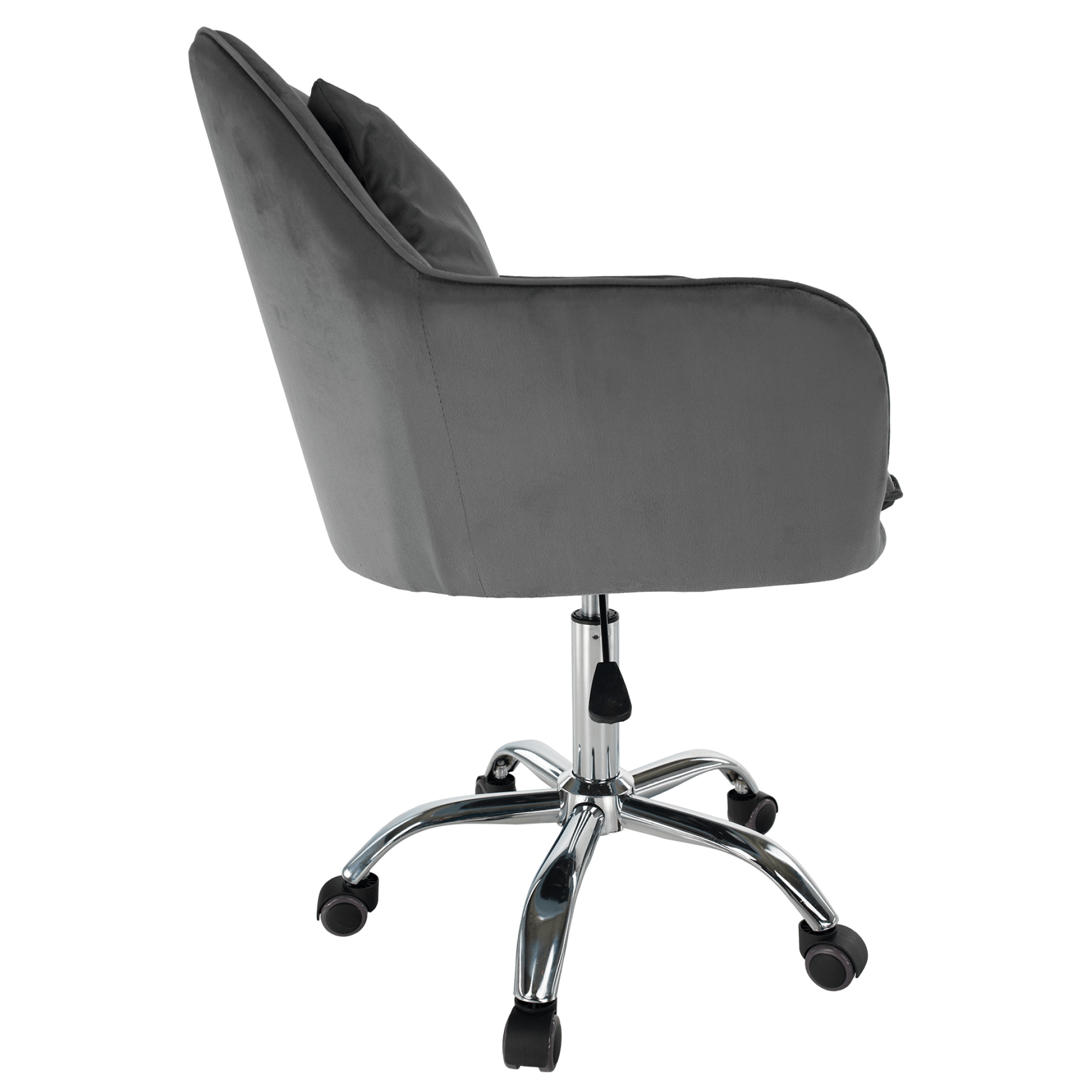 Scaun de birou, tesatura gri Velvet/crom, KLIAN — imaginea 9