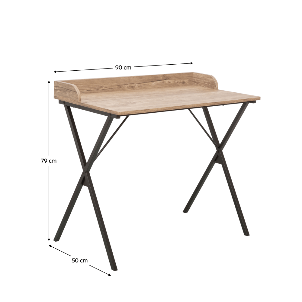 Birou pentru PC, stejar/negru, OFIS — imaginea 2