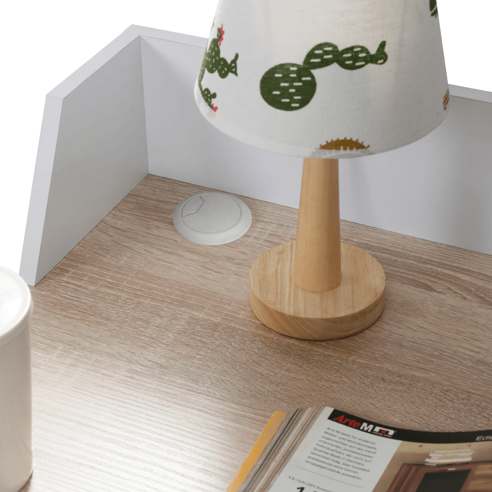 Birou pentru PC, stejar deschis/alb, PSALMO — imaginea 8