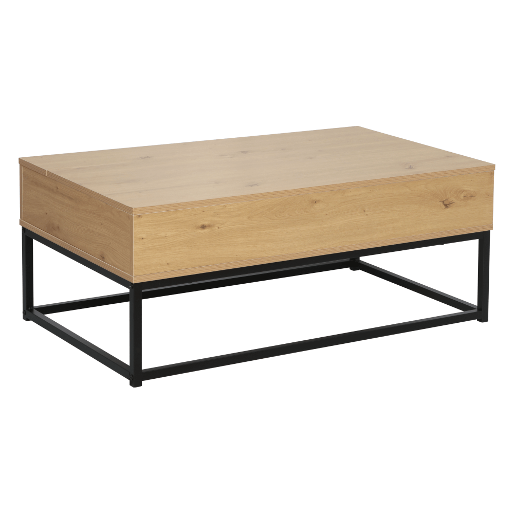 Masuta de cafea, stejar / negru, LIVINA — imaginea 3