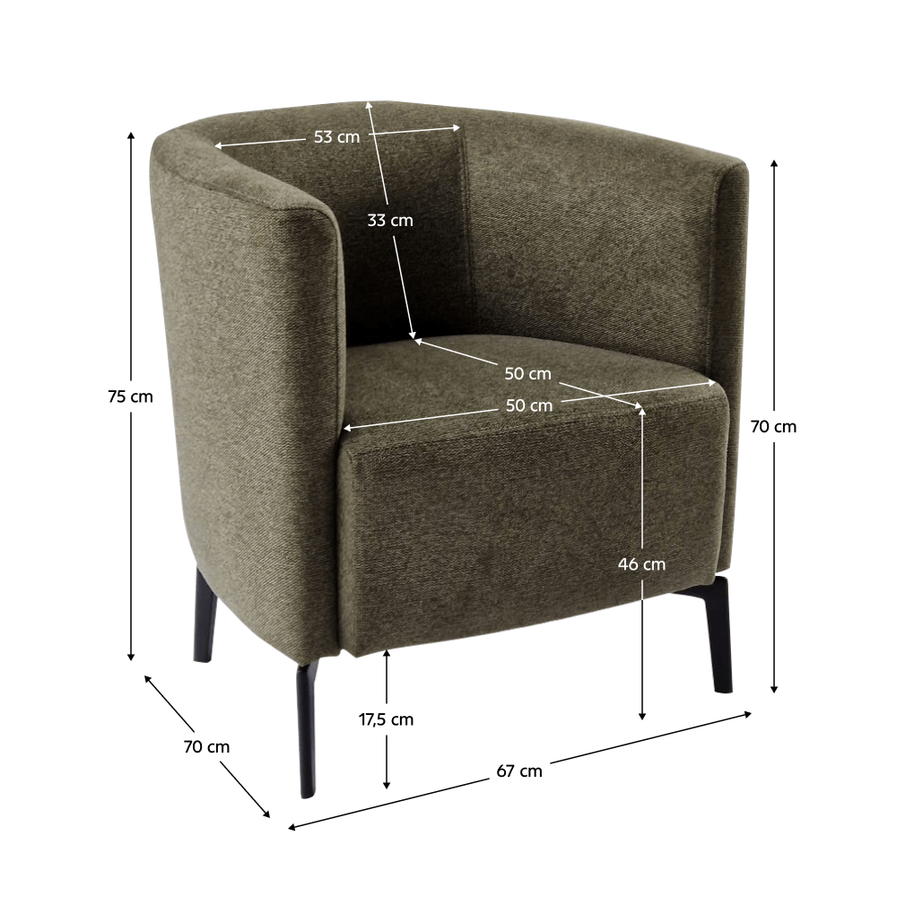 Fotoliu de design, verde / negru, KAPY — imaginea 3