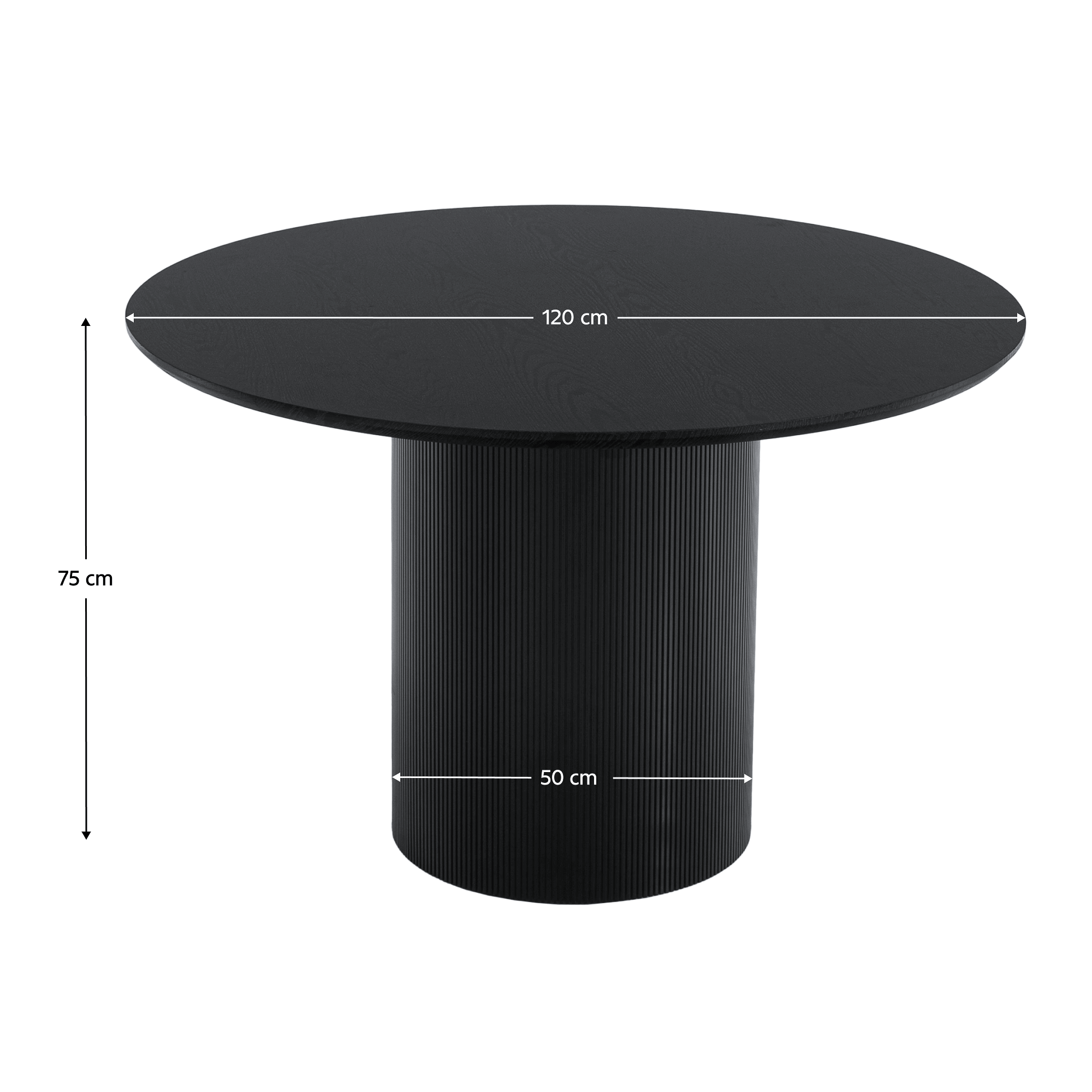 Masa de sufragerie, neagra, diametru 120 cm, MAHIR TIP 2 — imaginea 14