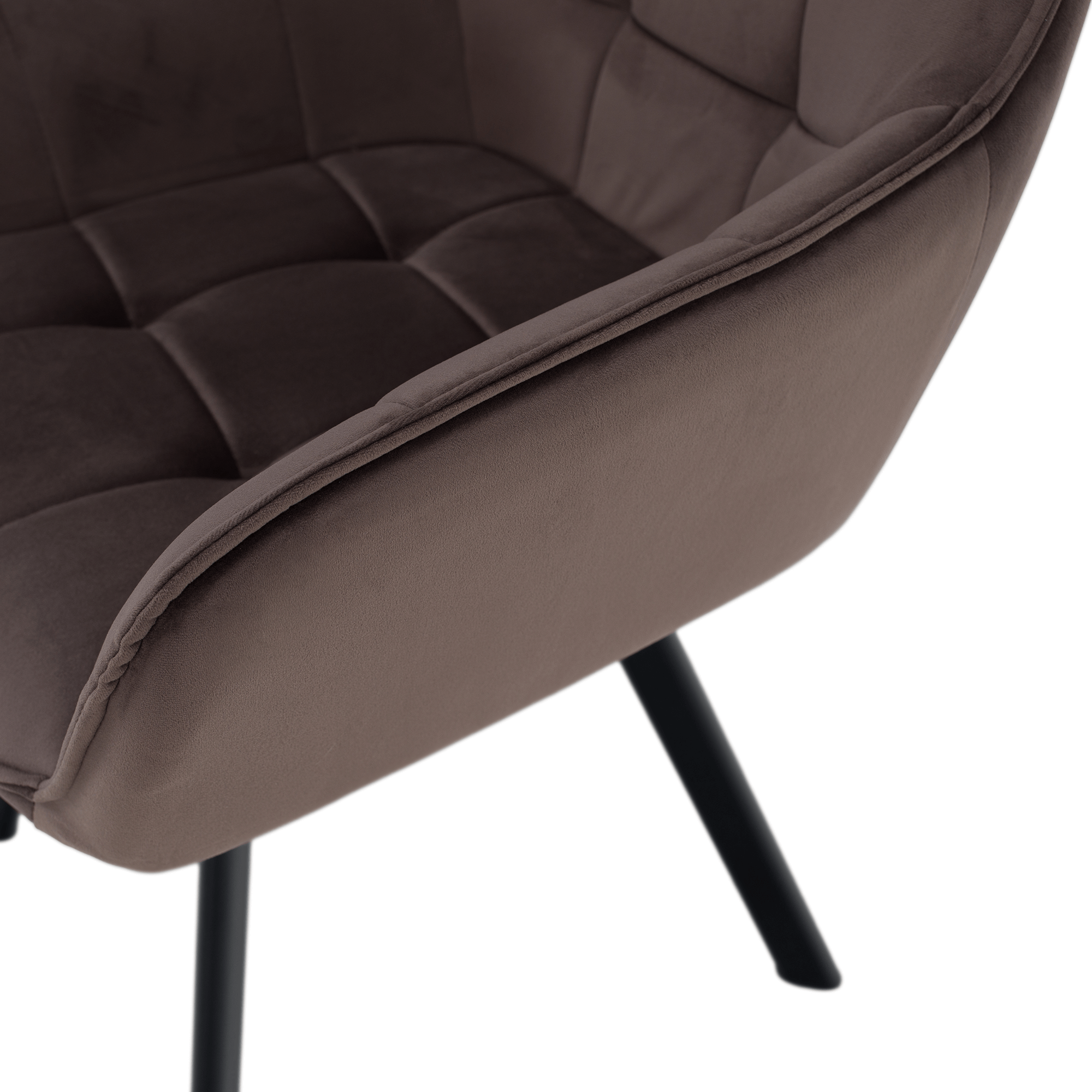 Scaun de design, gri-maronie Velvet/negru, PETIN — imaginea 5