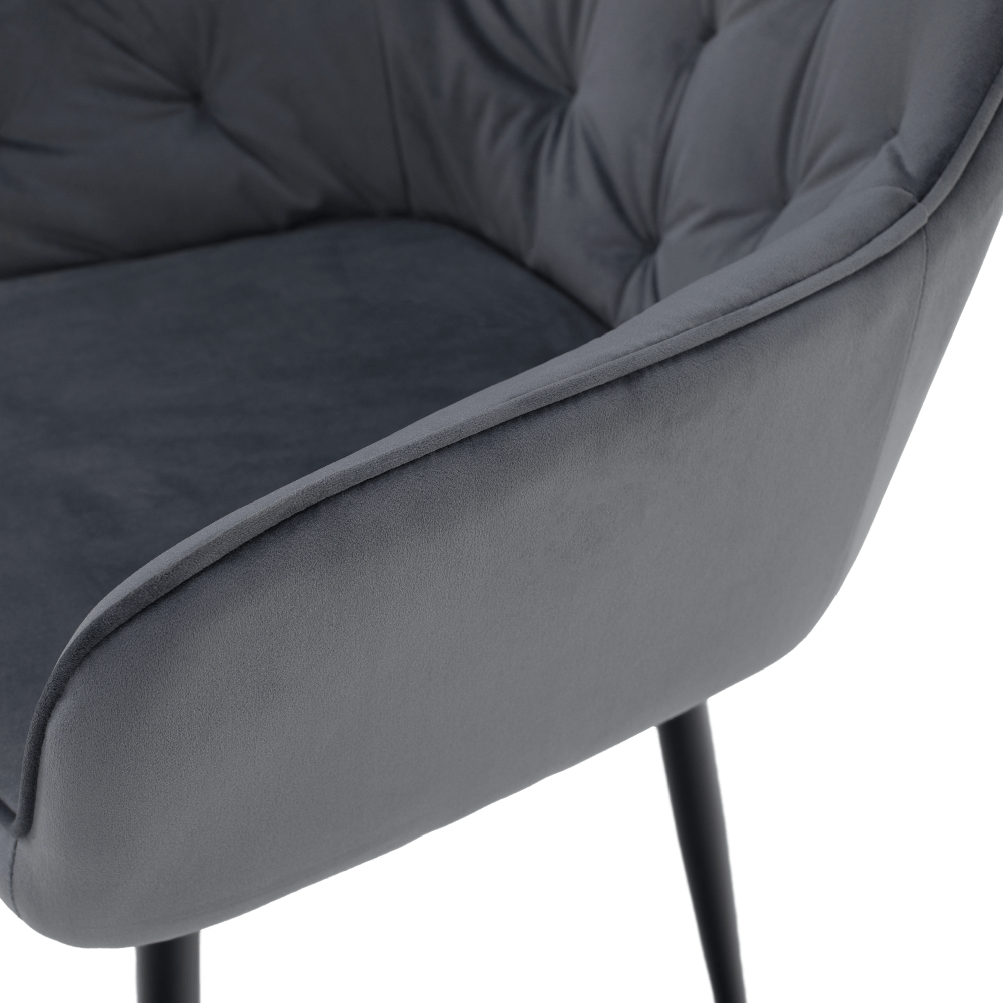 Fotoliu de design, material Velvet gri, VERIO — imaginea 4