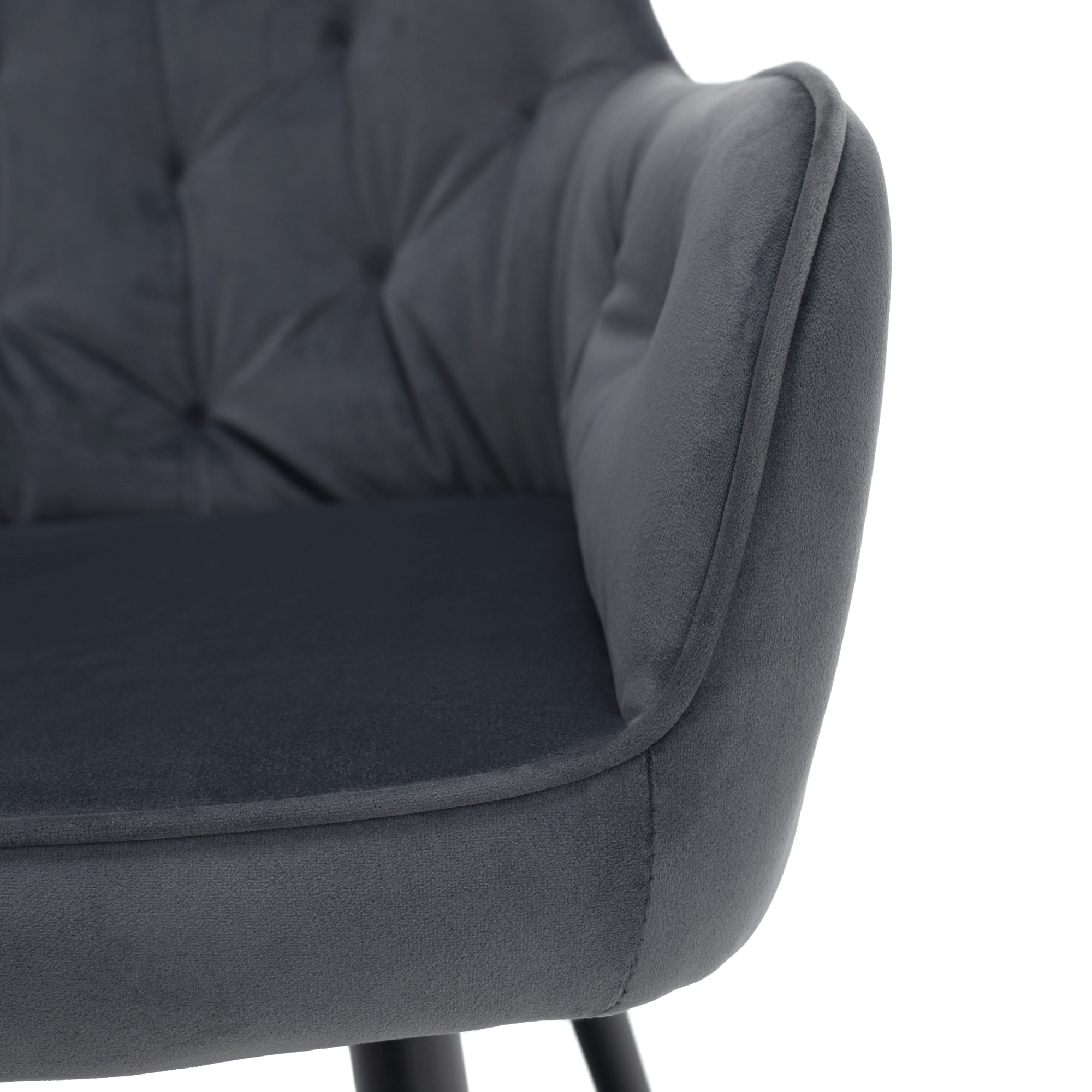 Fotoliu de design, material Velvet gri, VERIO — imaginea 7