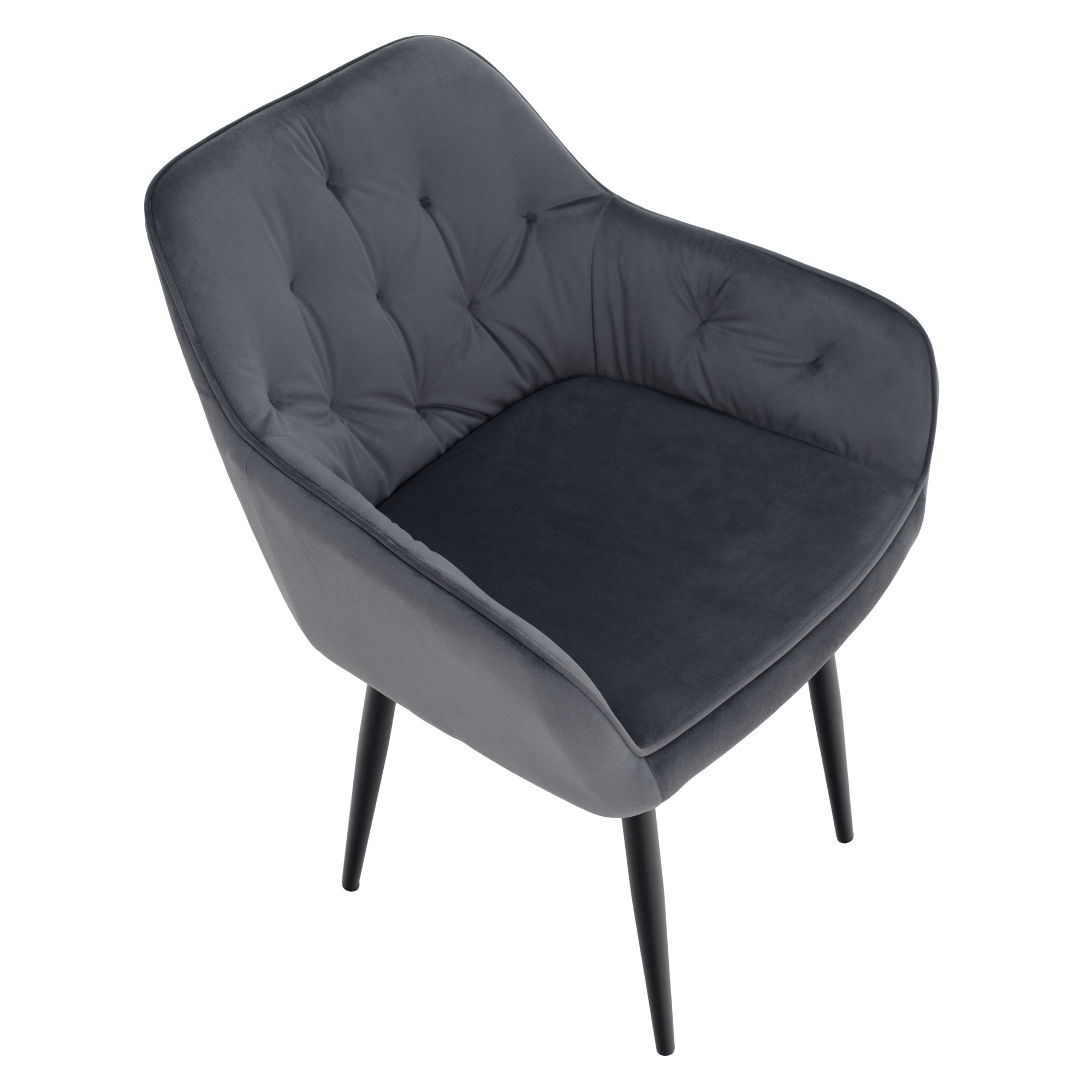 Fotoliu de design, material Velvet gri, VERIO — imaginea 9
