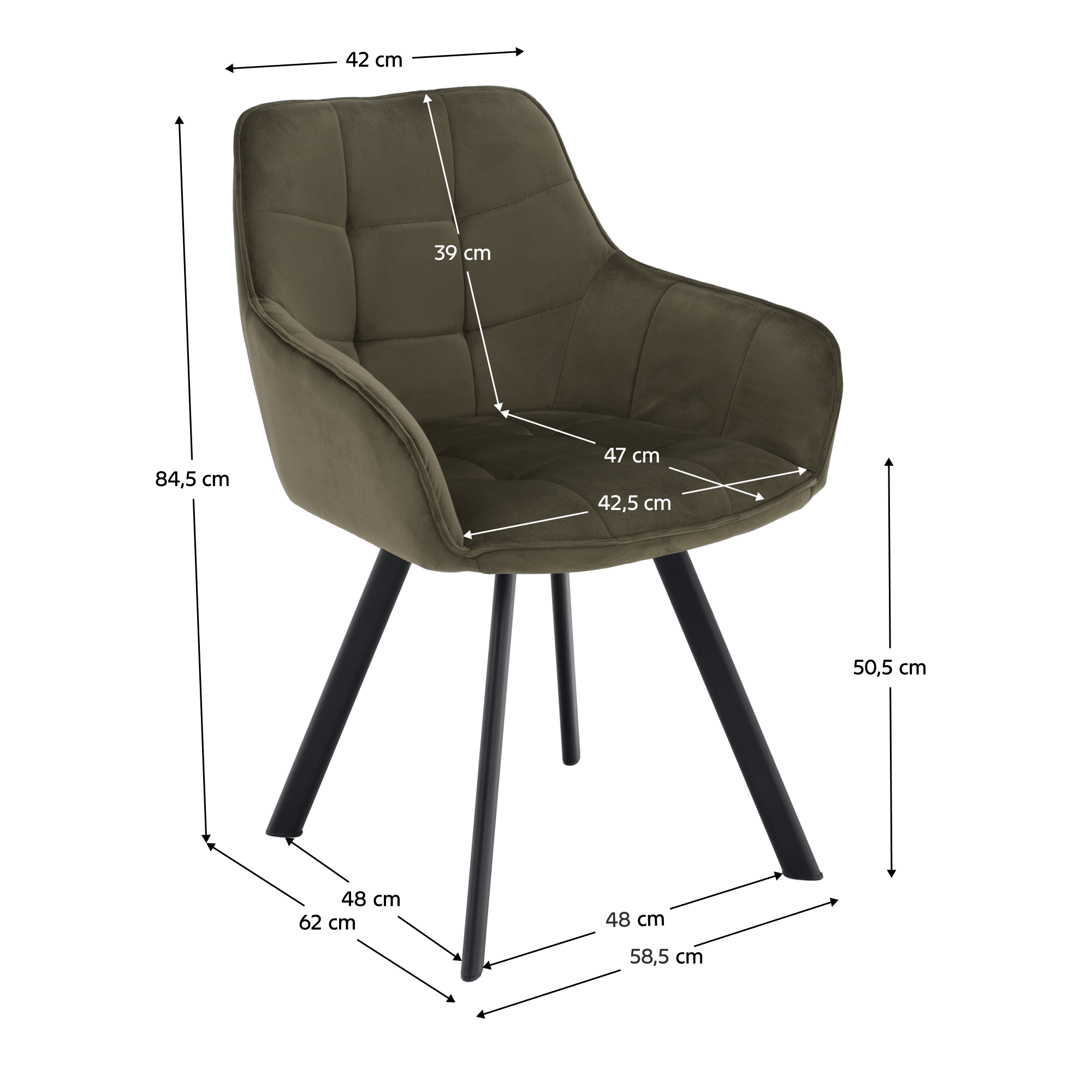 Scaun de design, Velvet verde/negru, PETIN — imaginea 18