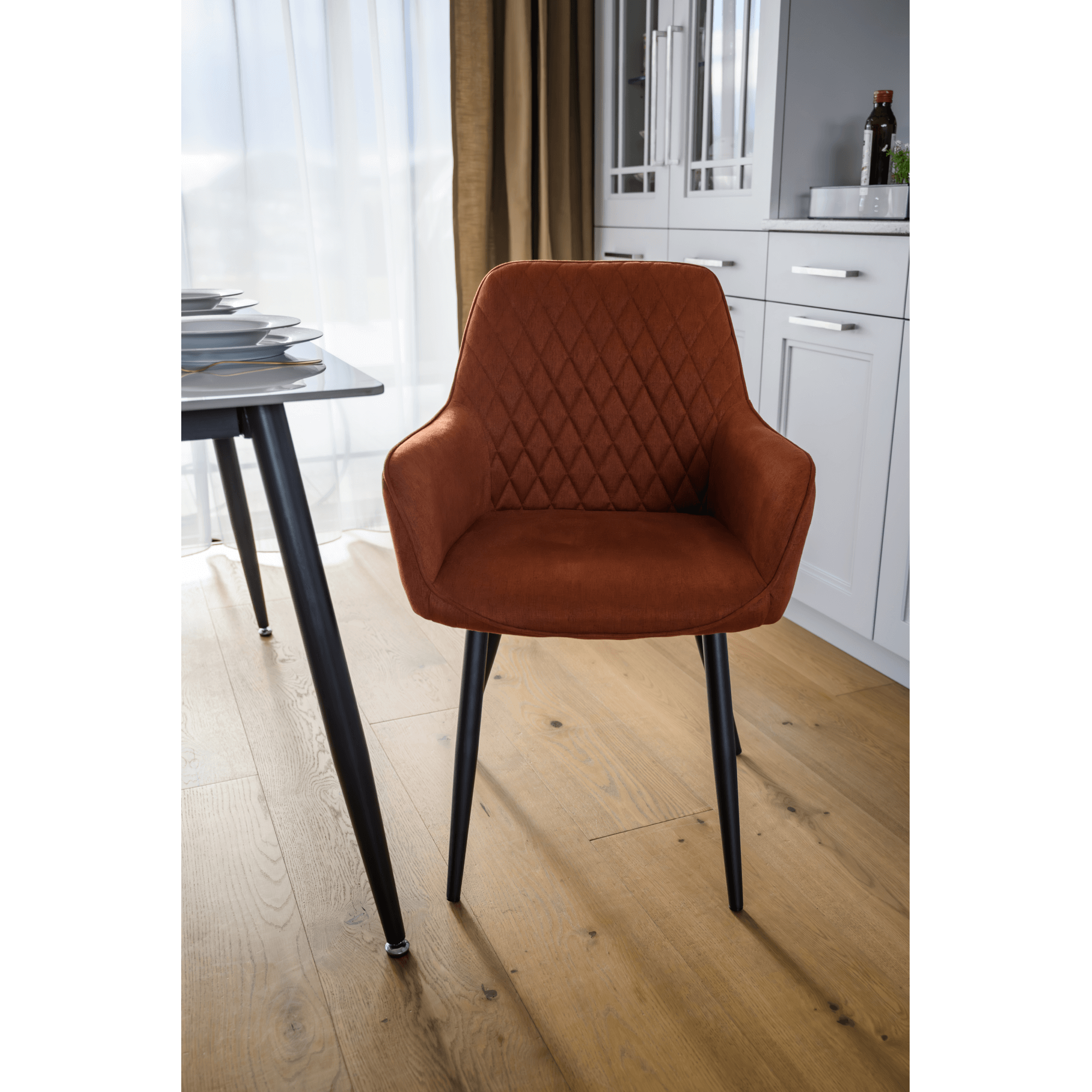 Scaun de design, maro/negru, OSKOR — imaginea 17
