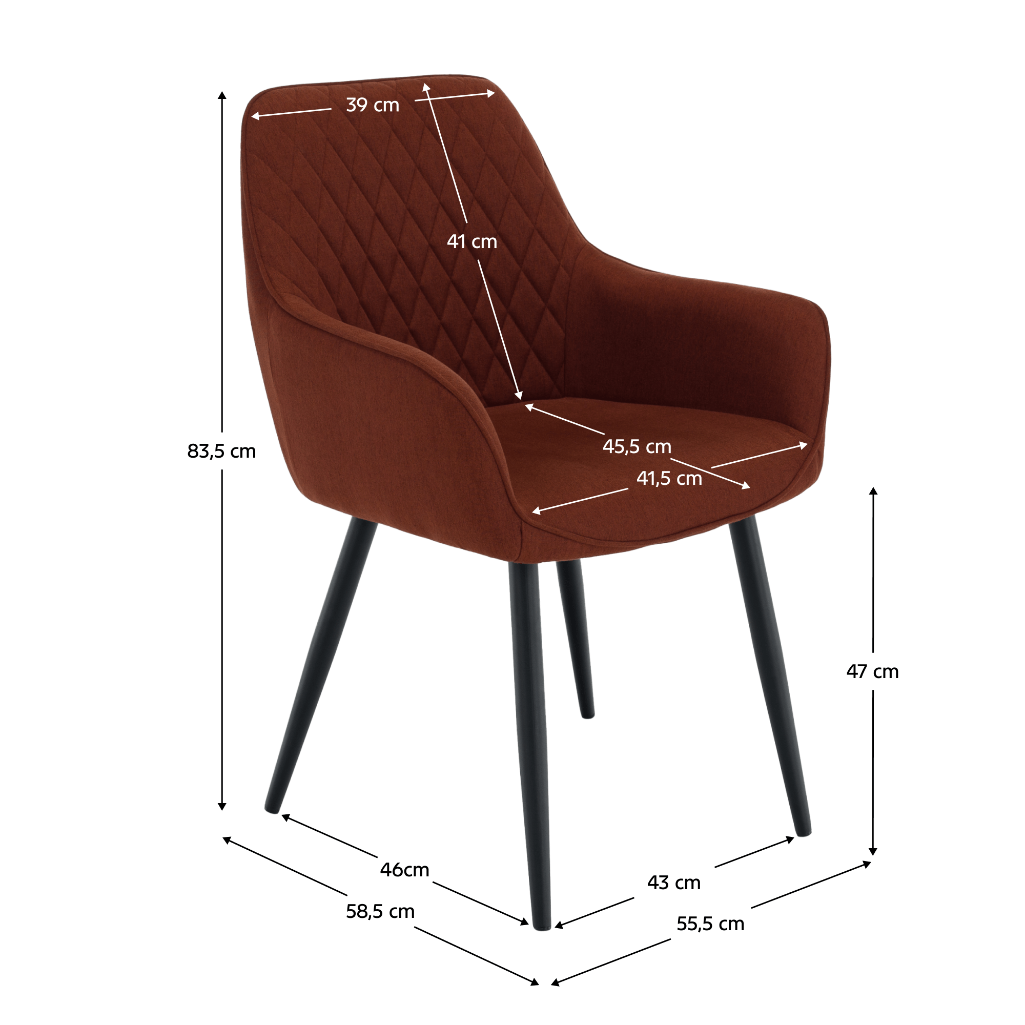 Scaun de design, maro/negru, OSKOR — imaginea 18