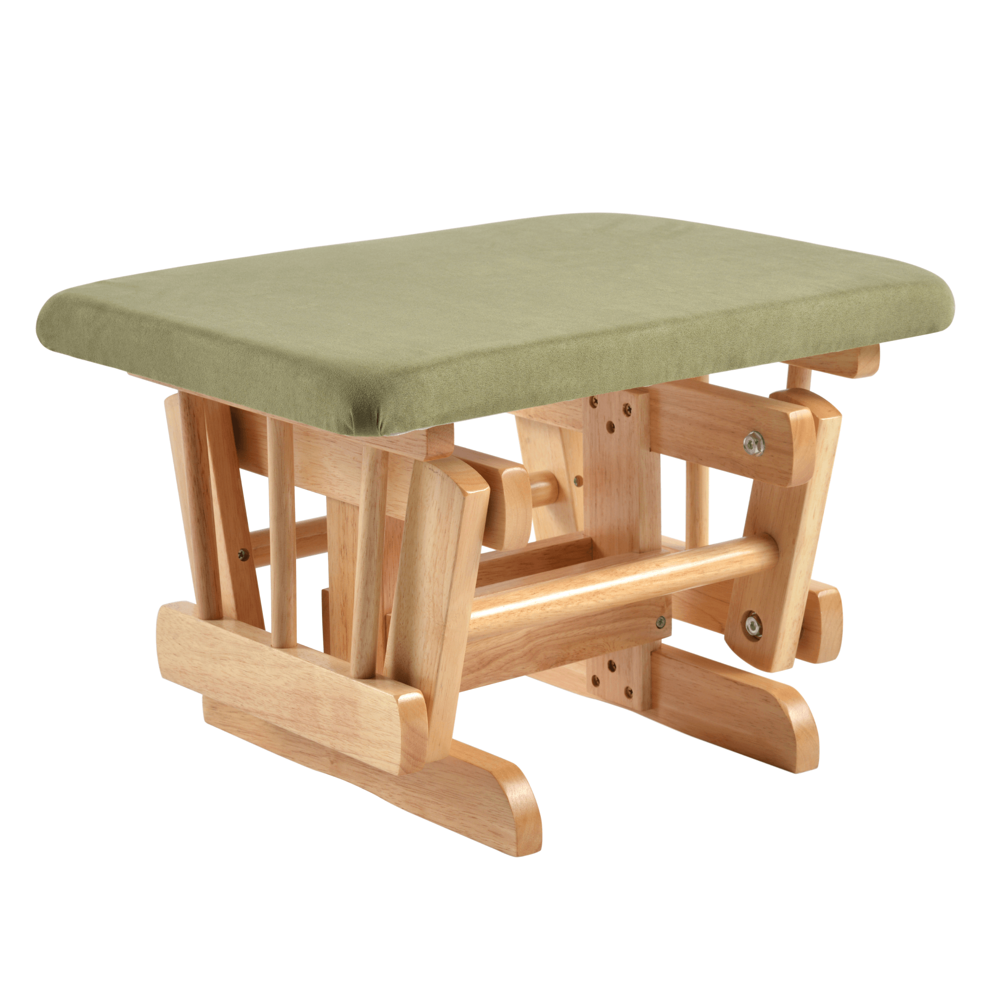 Scaun balansoar cu suport pentru picioare, natural/verde, DALBERT — imaginea 7