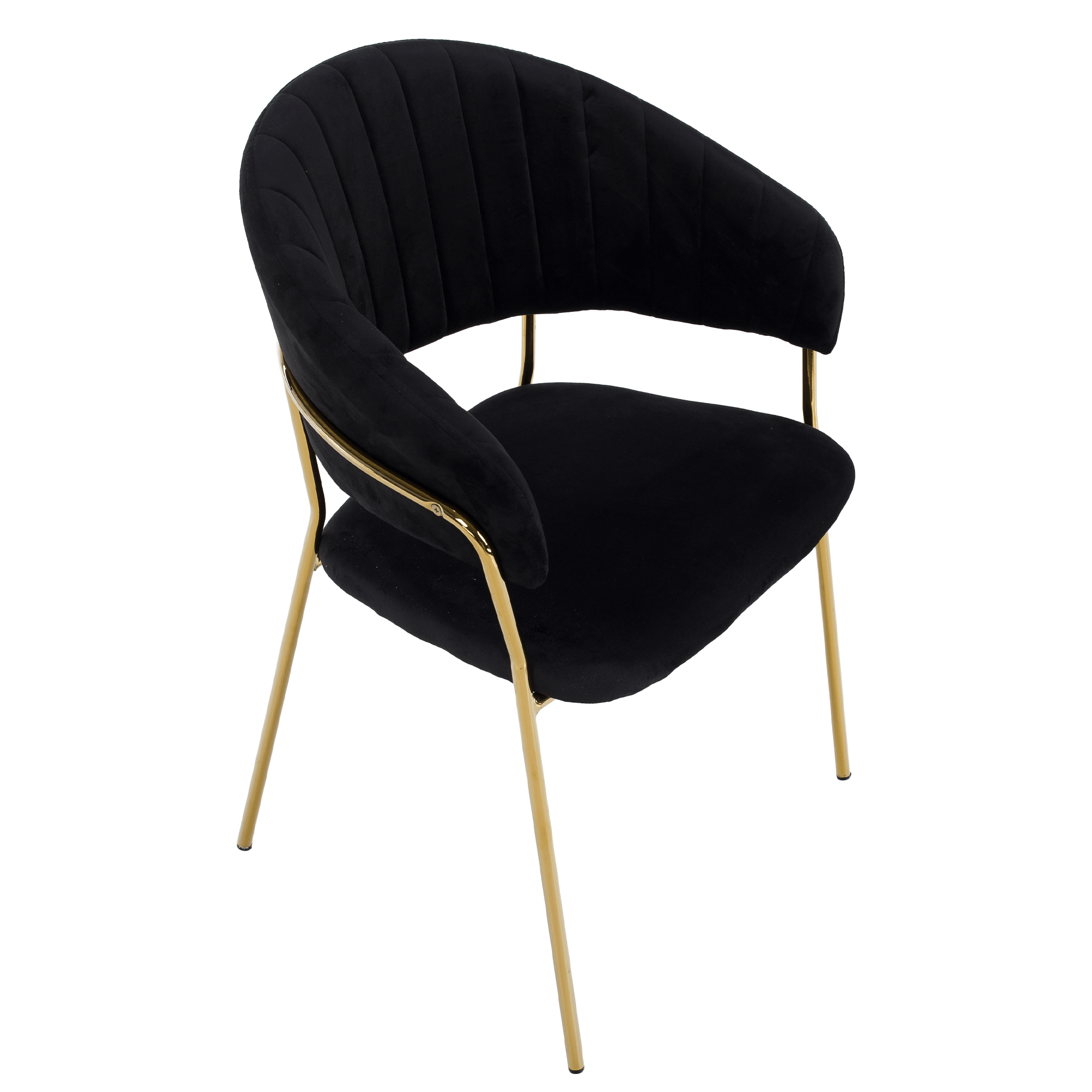 Scaun de sufragerie de design, material Velvet negru/gold crom auriu, DASMIN TIP 1 — imaginea 8