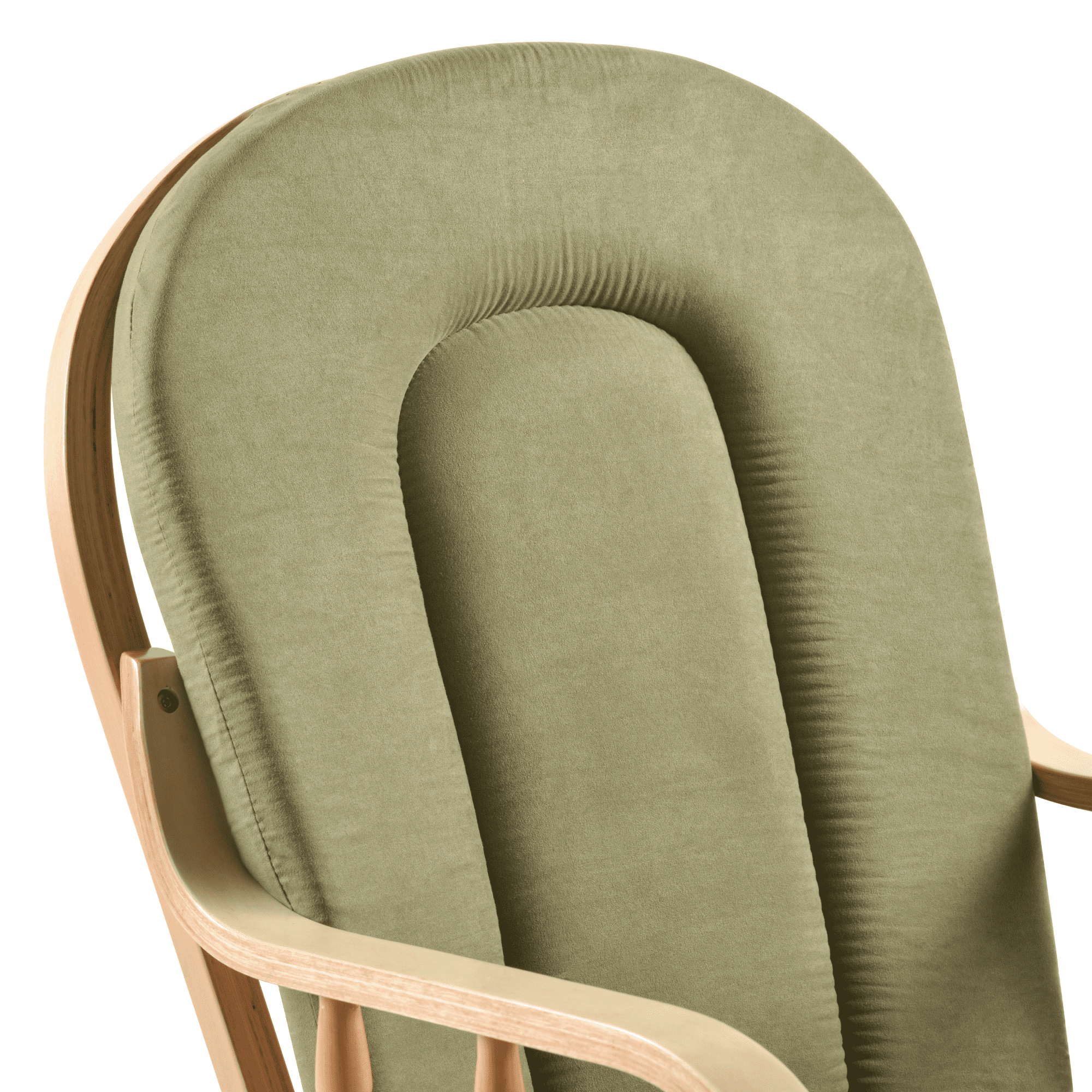 Scaun balansoar cu suport pentru picioare, natural/verde, DALBERT — imaginea 8