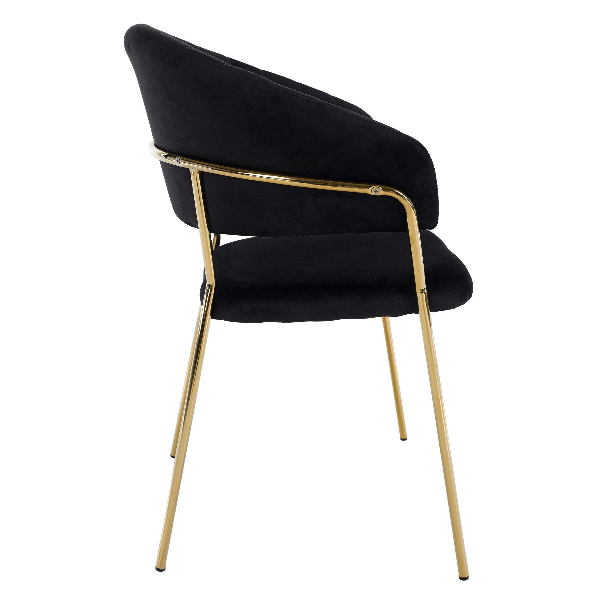 Scaun de sufragerie de design, material Velvet negru/gold crom auriu, DASMIN TIP 1 — imaginea 10