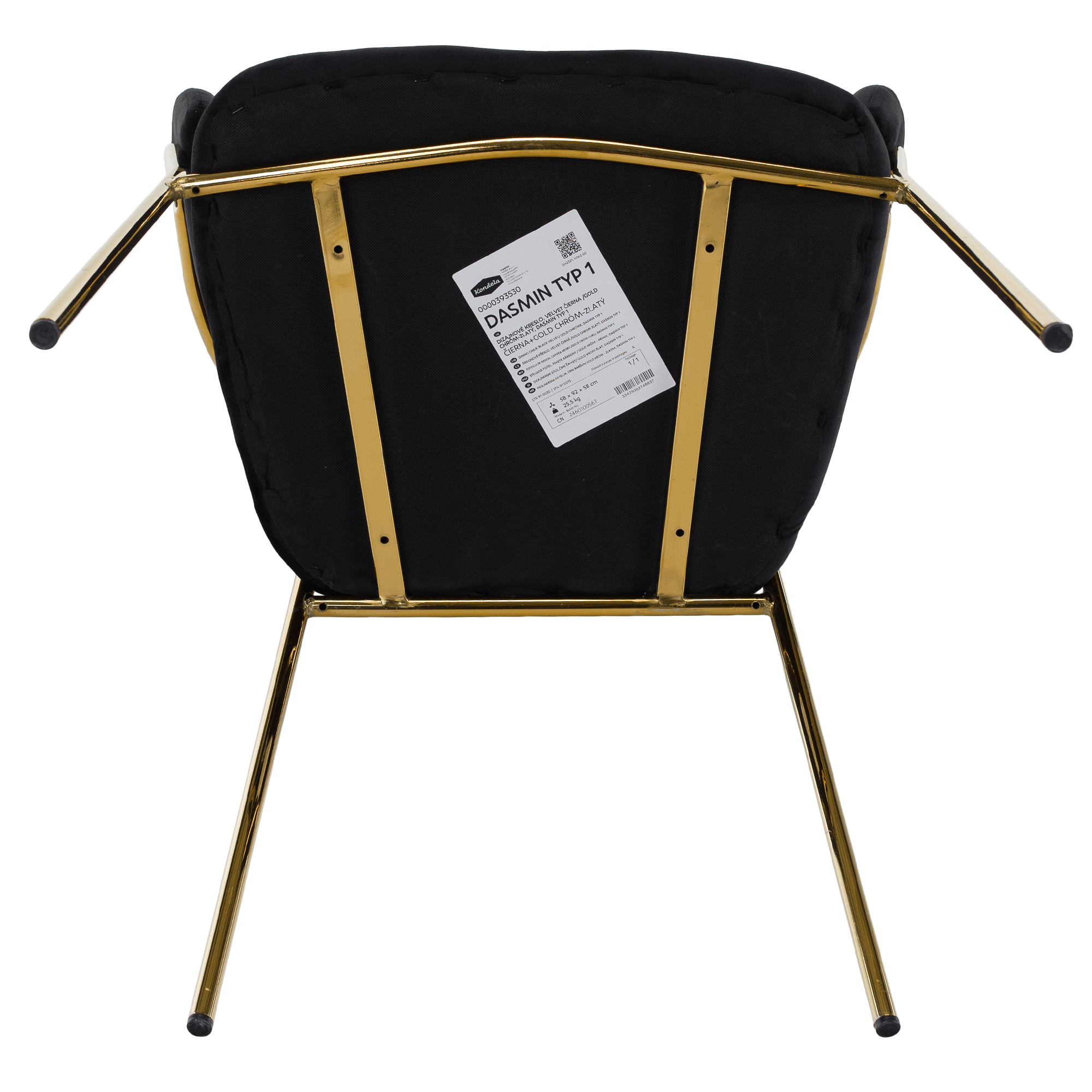 Scaun de sufragerie de design, material Velvet negru/gold crom auriu, DASMIN TIP 1 — imaginea 13