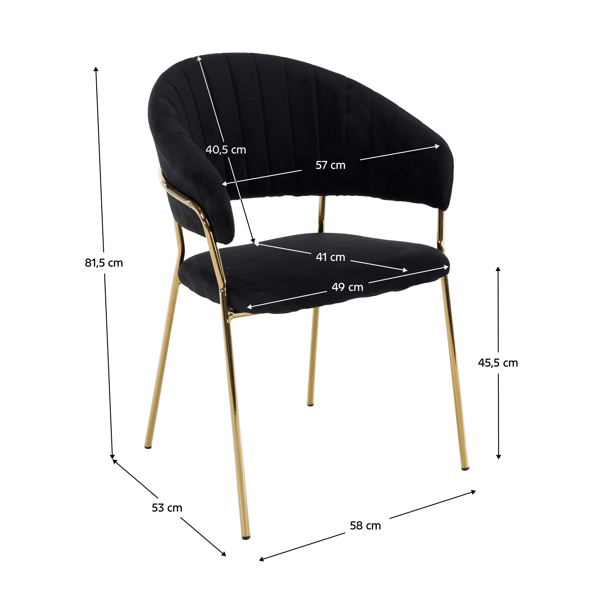Scaun de sufragerie de design, material Velvet negru/gold crom auriu, DASMIN TIP 1 — imaginea 15
