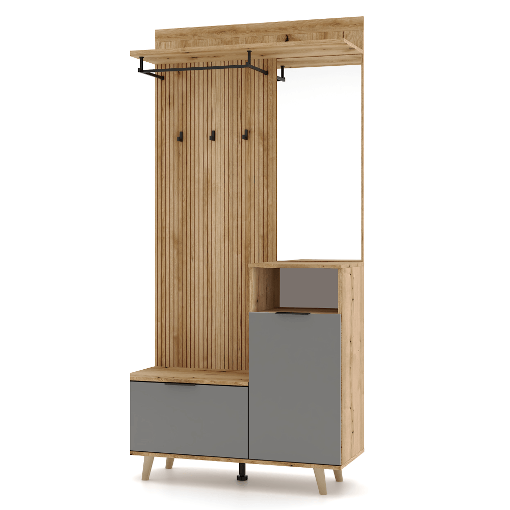 Set pentru hol, stejar evoke/grafit, NODRI — imaginea 2