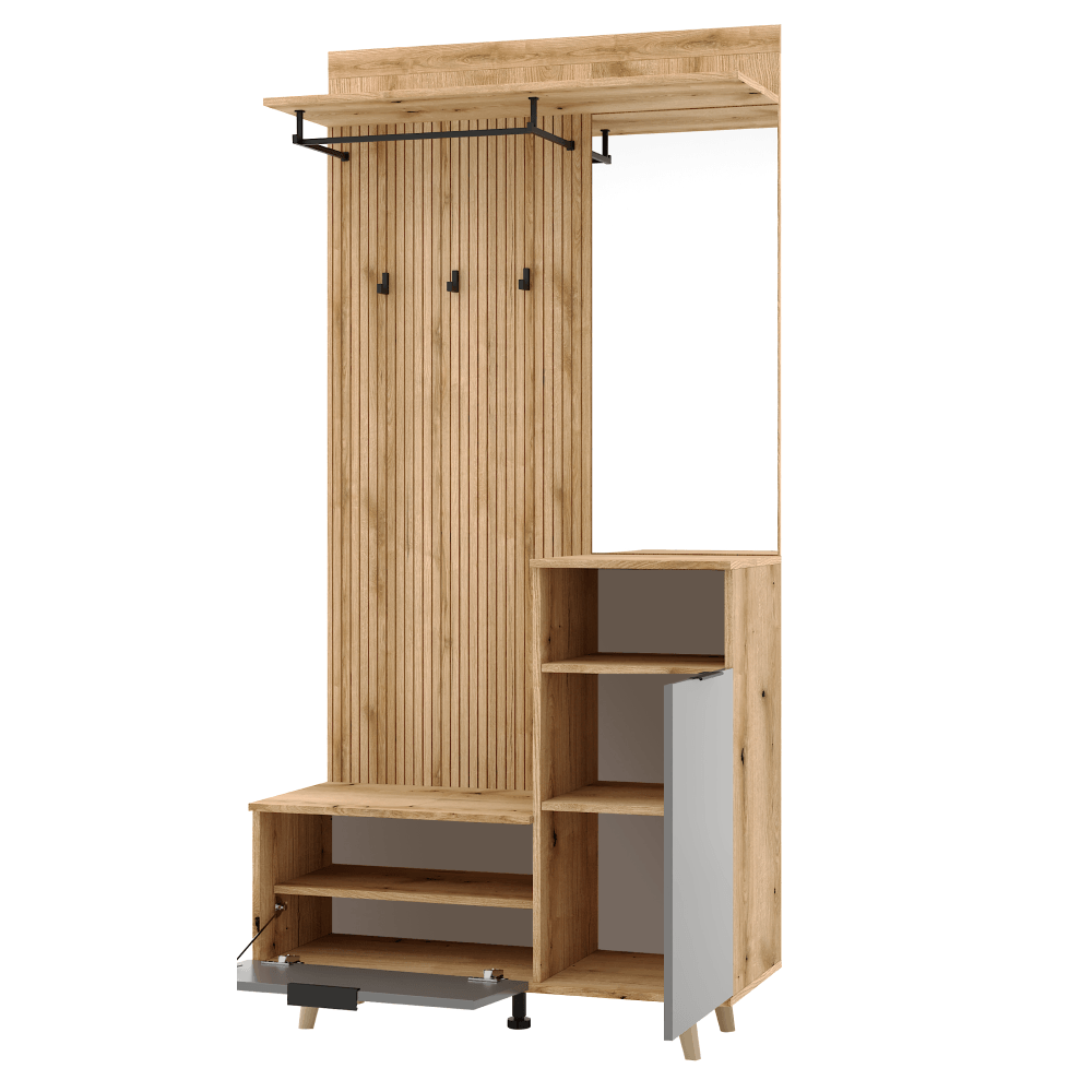 Set pentru hol, stejar evoke/grafit, NODRI — imaginea 4