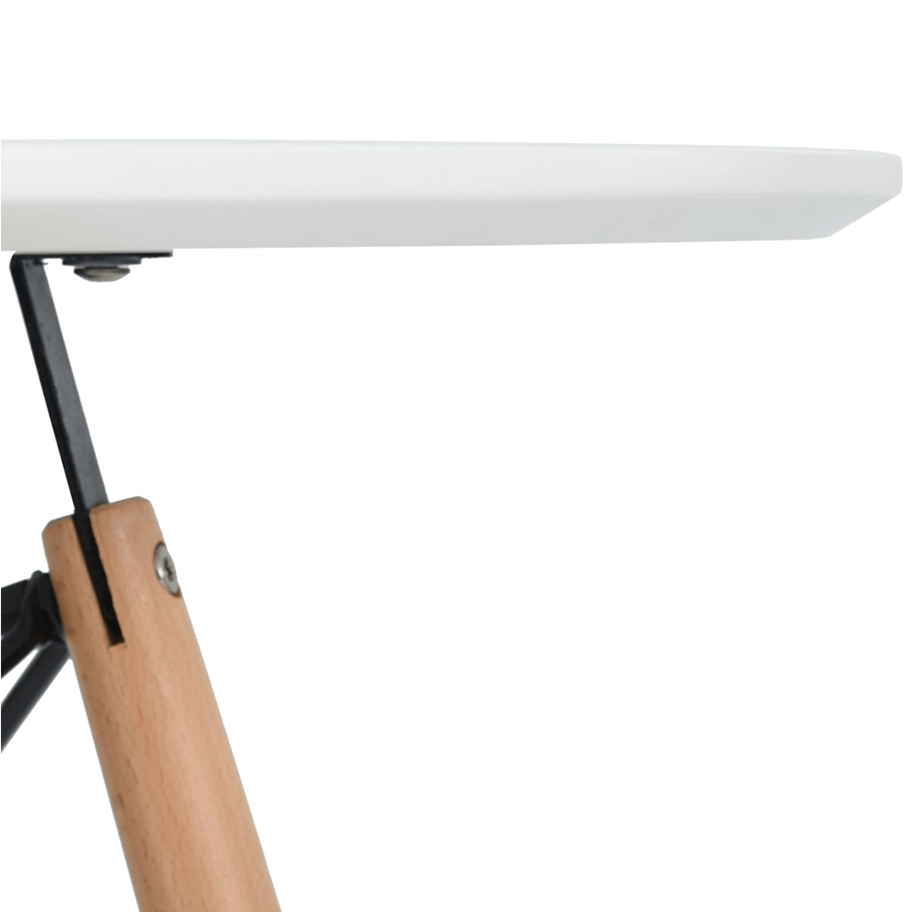 Masa dining, alb mat/fag, diametru 120 cm, DEMIN NEW — imaginea 4