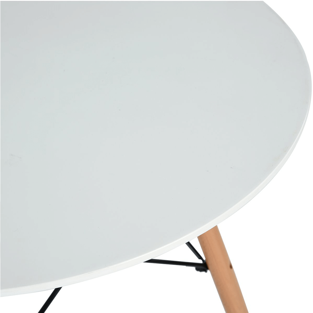 Masa dining, alb mat/fag, diametru 120 cm, DEMIN NEW — imaginea 5