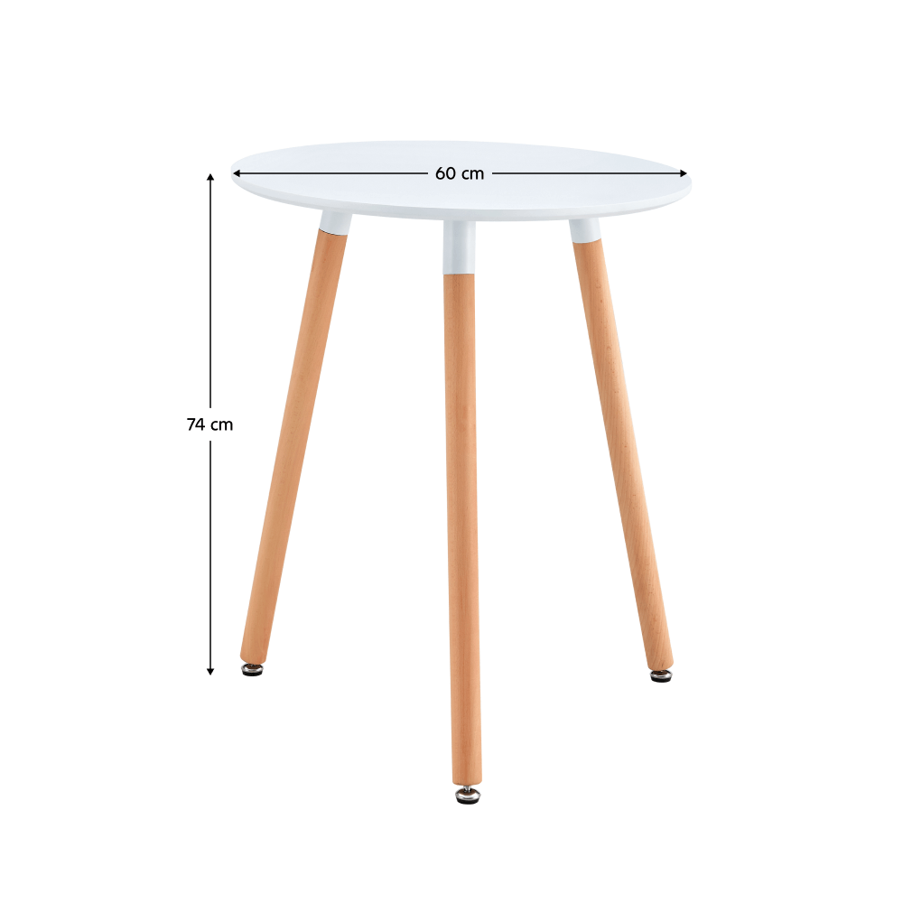 Masa dining, alb/fag, diametru 60 cm, ELCAN NEW TYP 1 — imaginea 3