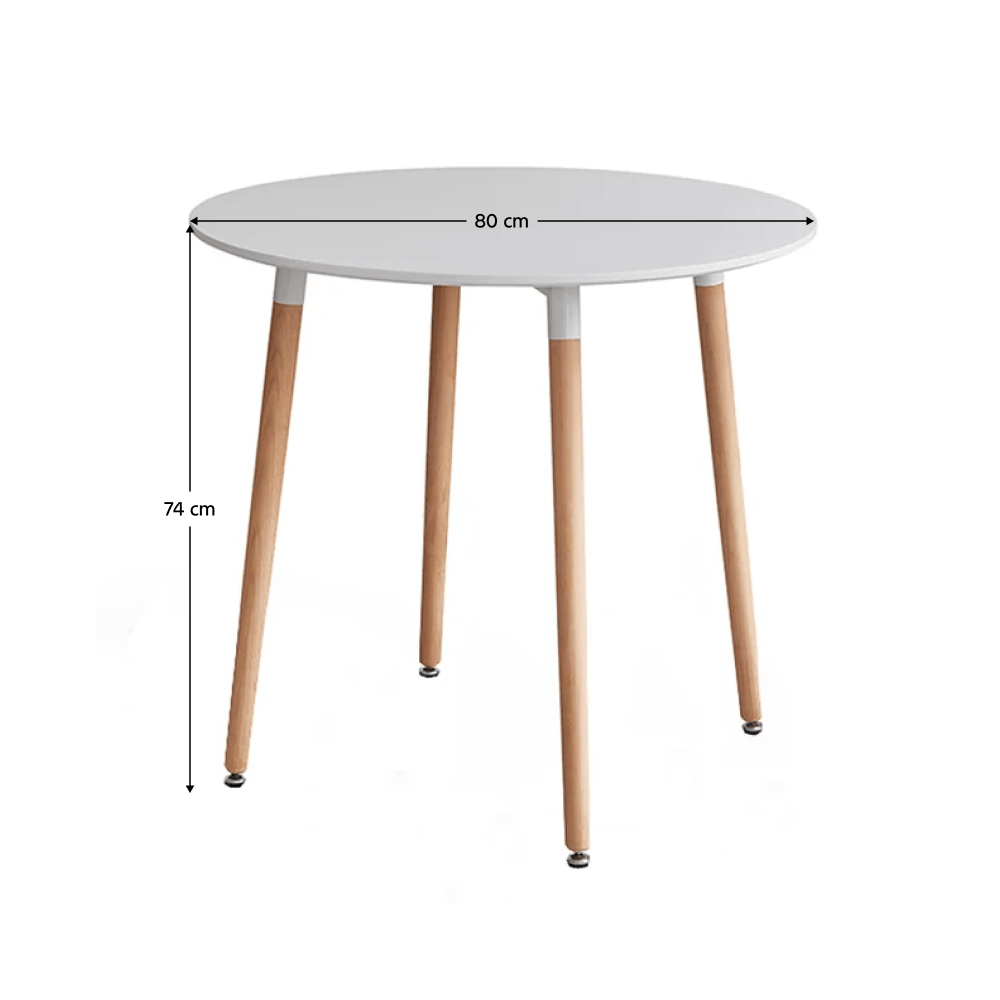 Masa dining, alb/fag, diametru 80 cm, ELCAN NEW TYP 2 — imaginea 7