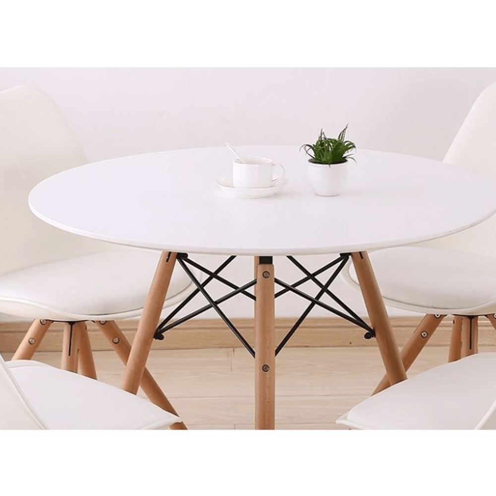 Masa de bucatarie, alba/fag, diametru 80 cm, GAMIN 2 NEW 80 — imaginea 3