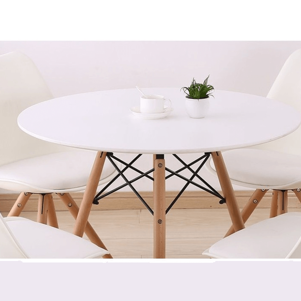 Masa de bucatarie, alba/fag, diametru 90 cm, GAMIN 2 NEW 90 — imaginea 3