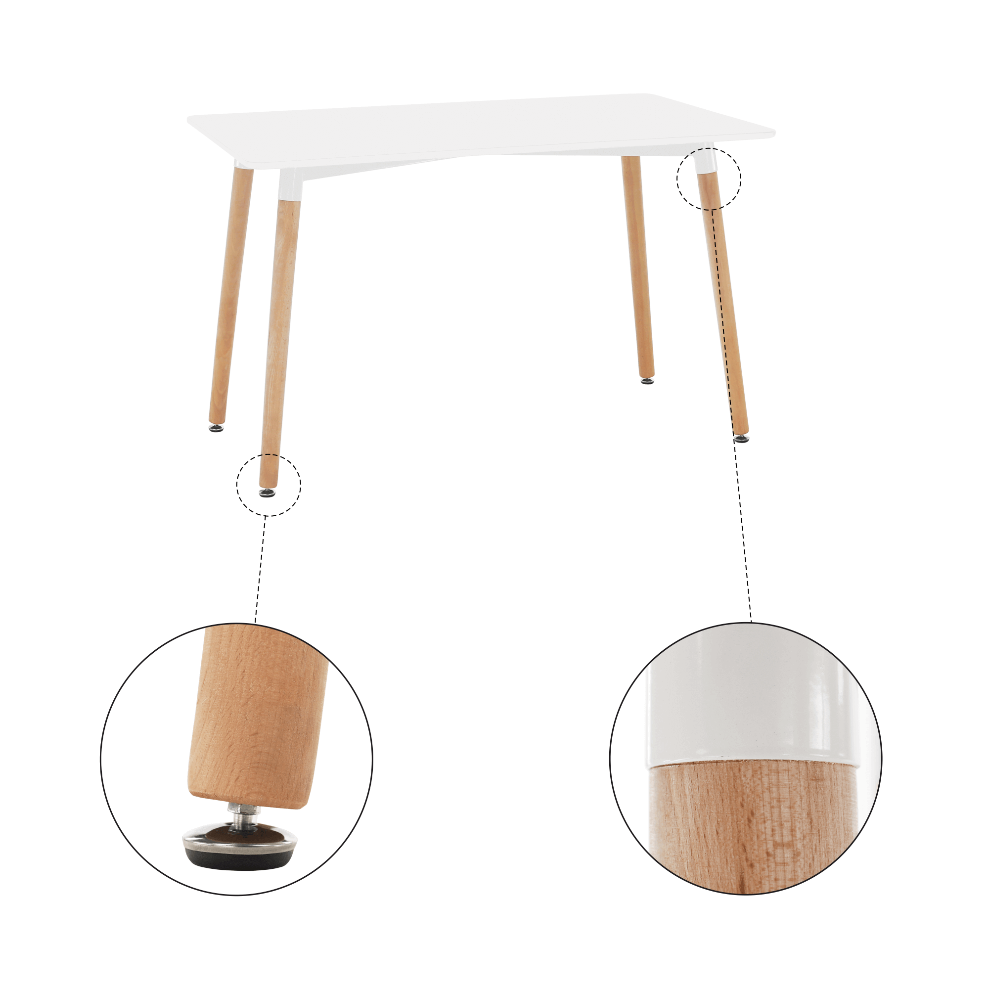 Masa dining, alb/fag, 120x80 cm, DIDIER 5 NEW — imaginea 11