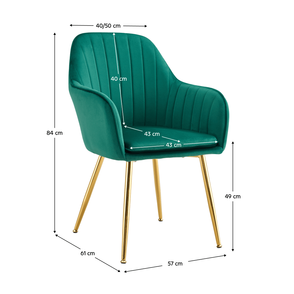 Fotoliu design, tesatura de catifea smarald/crom-auriu, ADLAM NEW — imaginea 2
