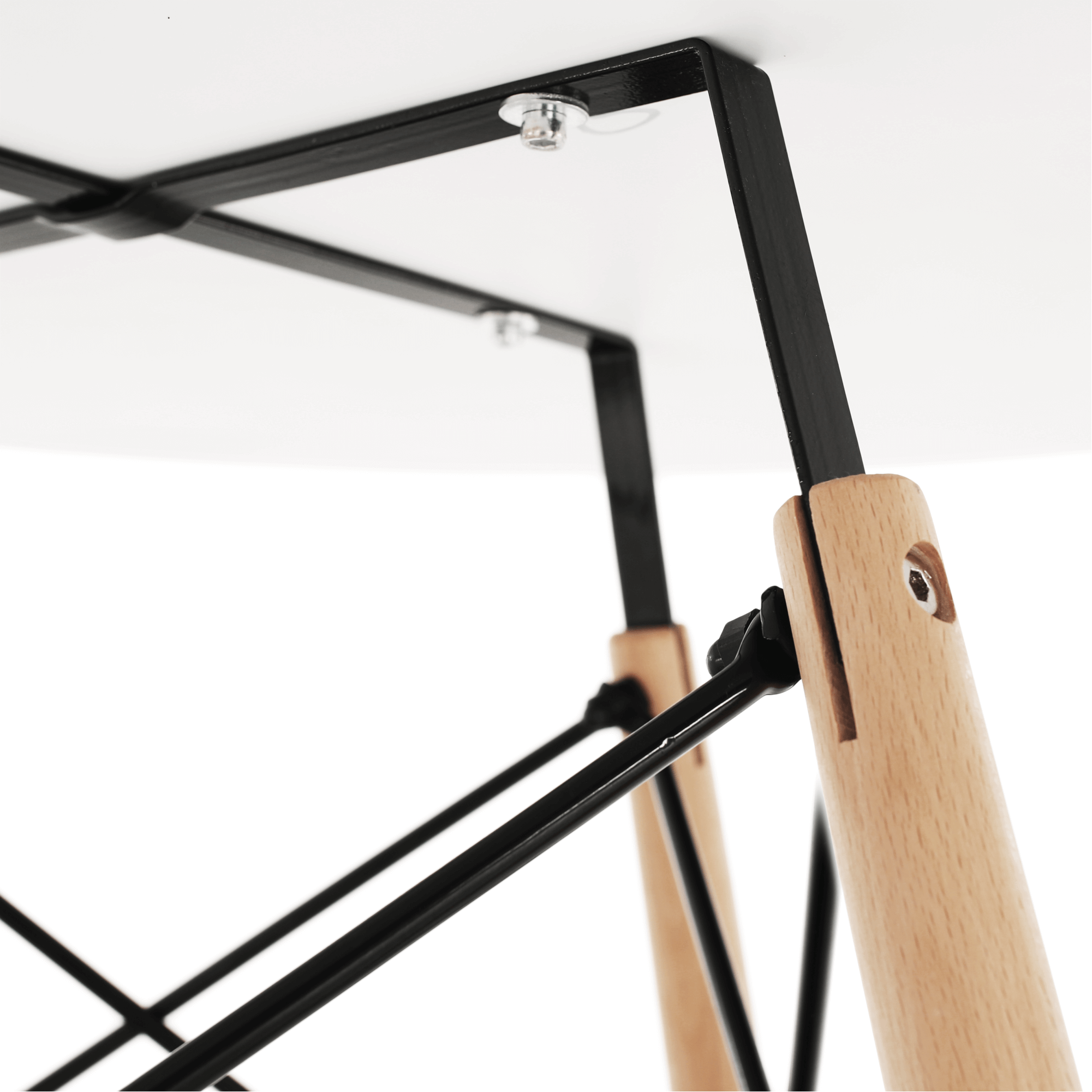 Masa de bucatarie, alba/fag, diametru 90 cm, GAMIN 2 NEW 90 — imaginea 8