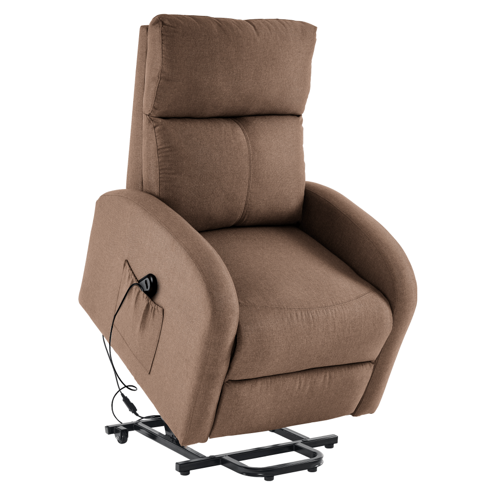 Fotoliu de relaxare pozitionabil, maro deschis, NERIS — imaginea 2