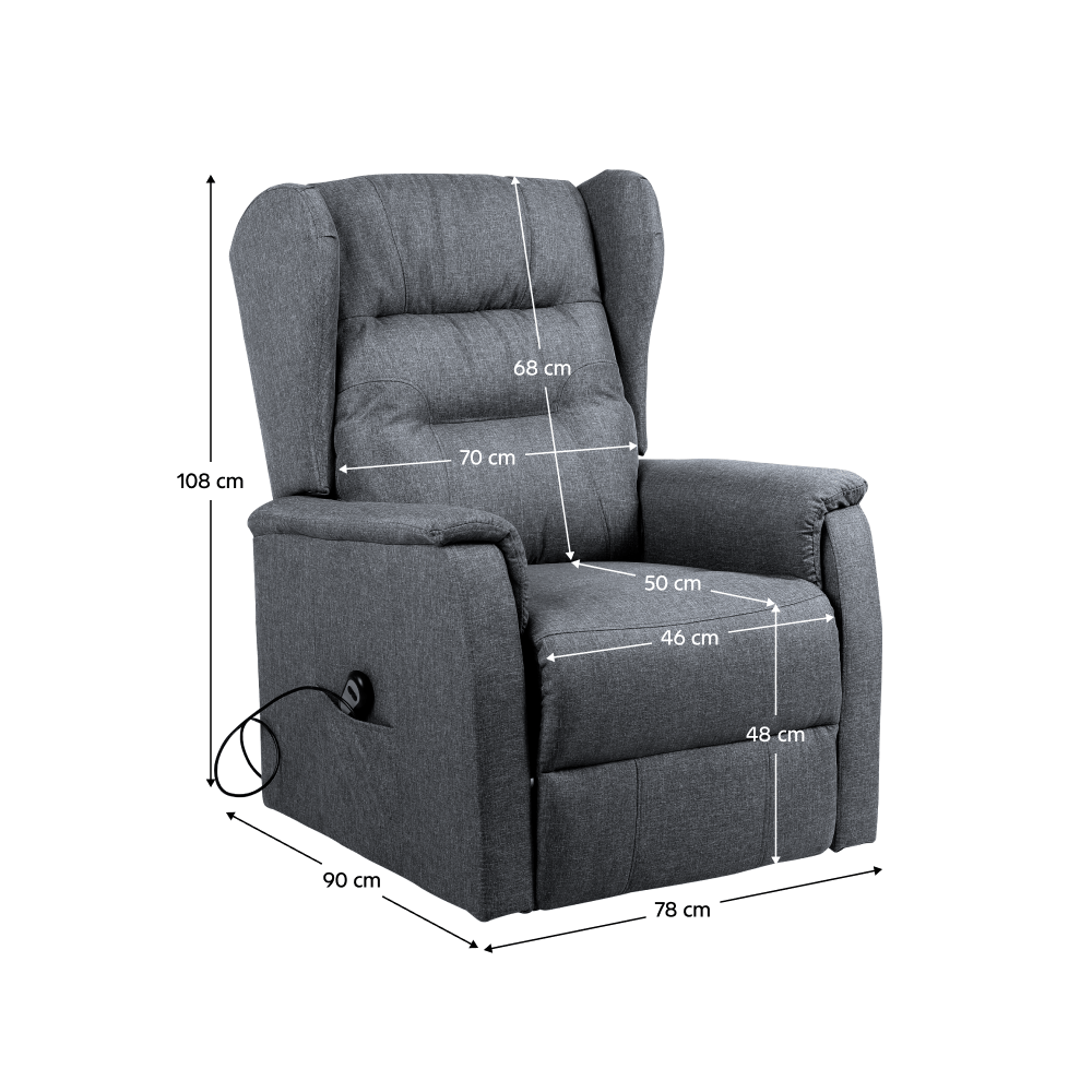 Fotoliu de relaxare pozitionabil, gri deschis, DOURO — imaginea 3