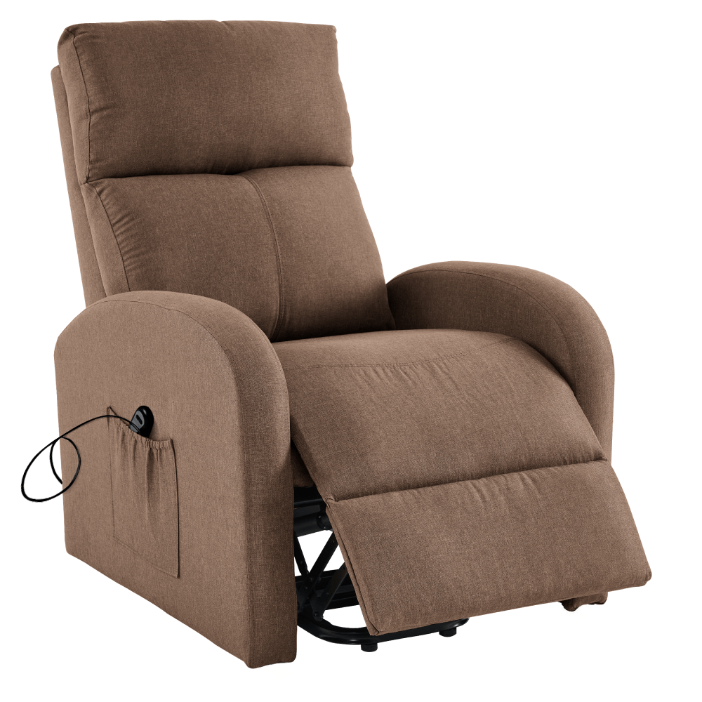 Fotoliu de relaxare pozitionabil, maro deschis, NERIS — imaginea 3