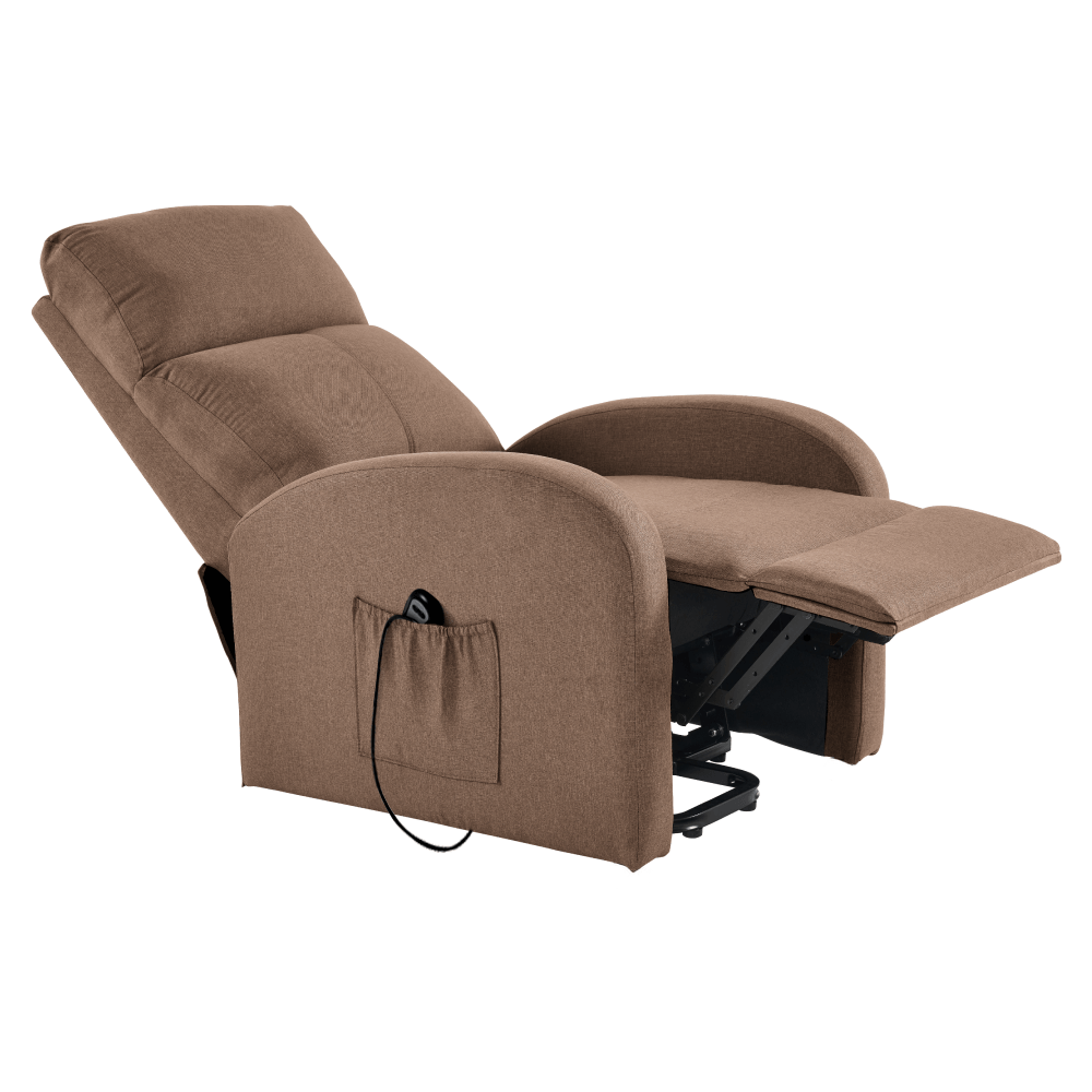 Fotoliu de relaxare pozitionabil, maro deschis, NERIS — imaginea 4