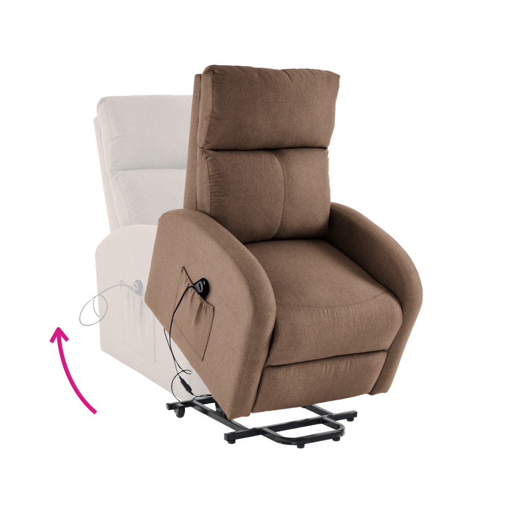 Fotoliu de relaxare pozitionabil, maro deschis, NERIS — imaginea 7