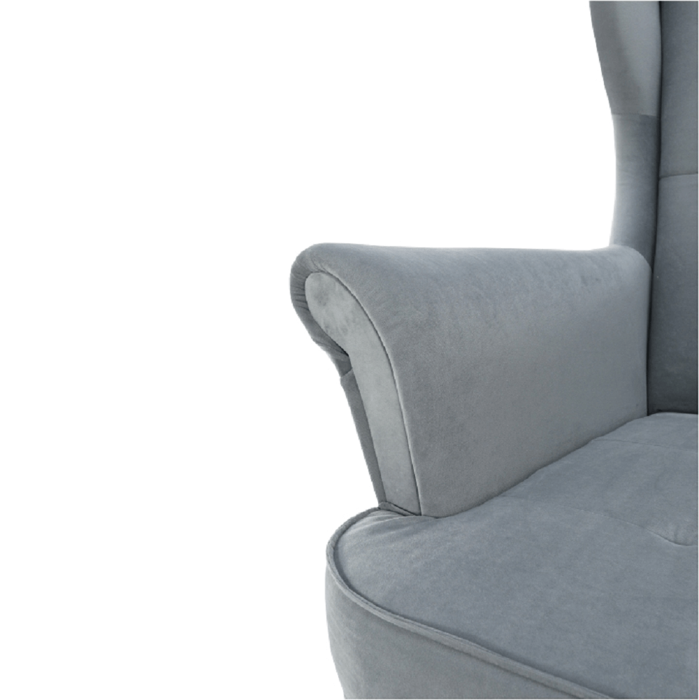 Fotoliu, material textil gri deschis/alb, RUFINO 3 NEW — imaginea 7