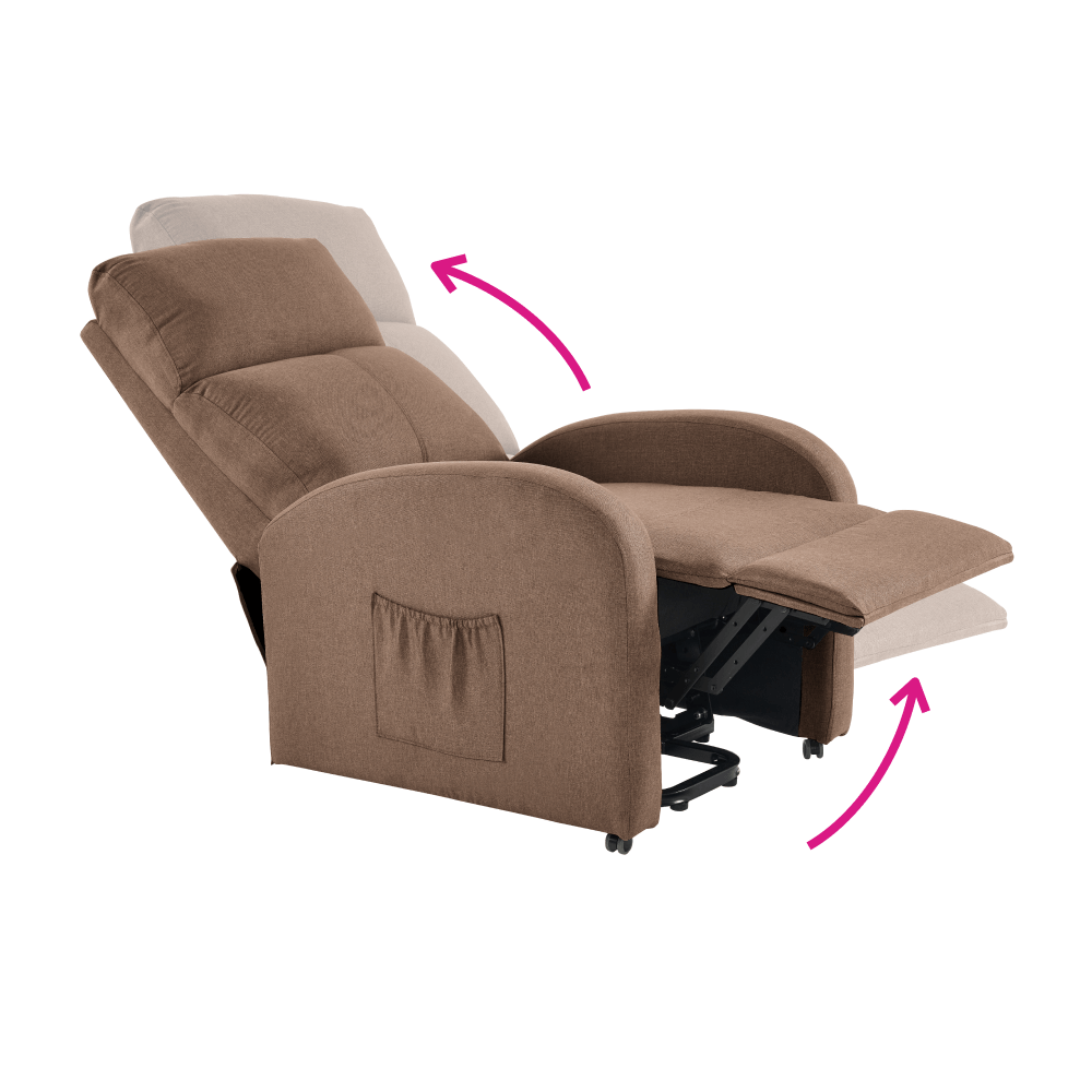 Fotoliu de relaxare pozitionabil, maro deschis, NERIS — imaginea 9